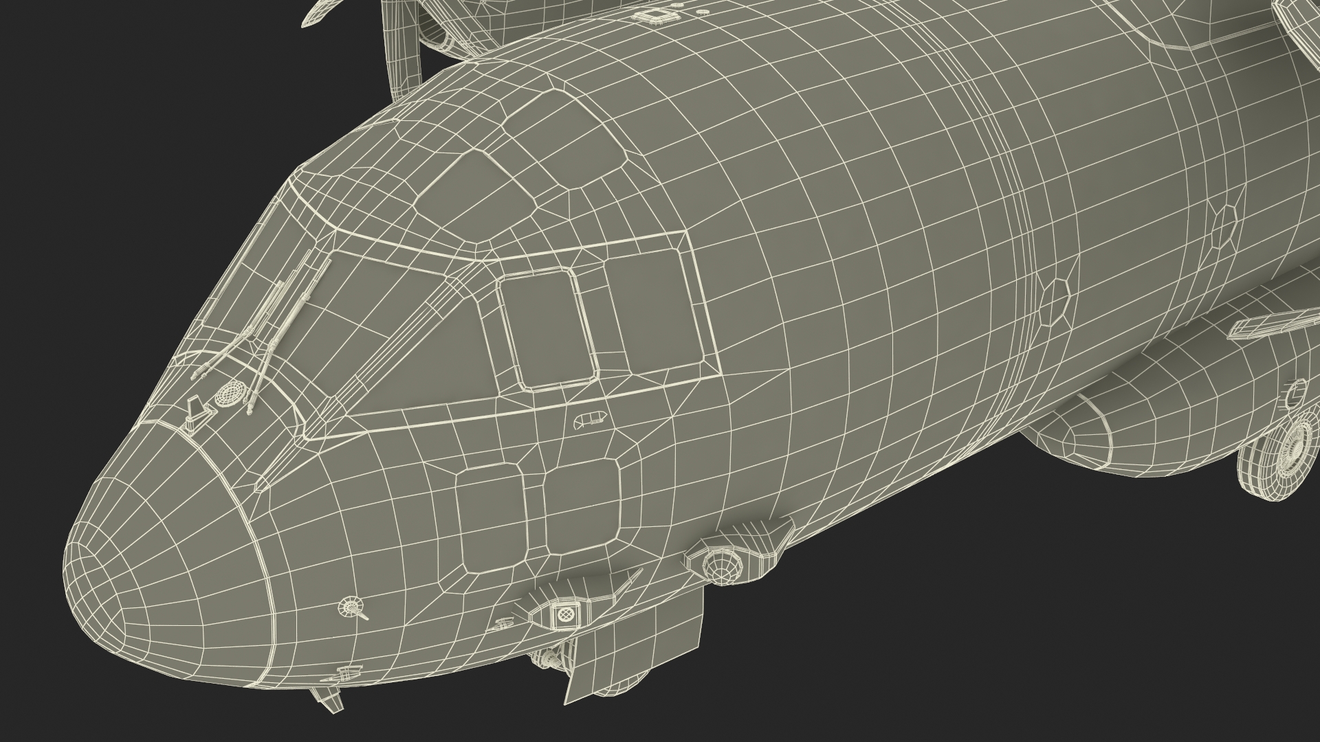 3D Multi-mission Aircraft Grey Rigged for Cinema 4D model