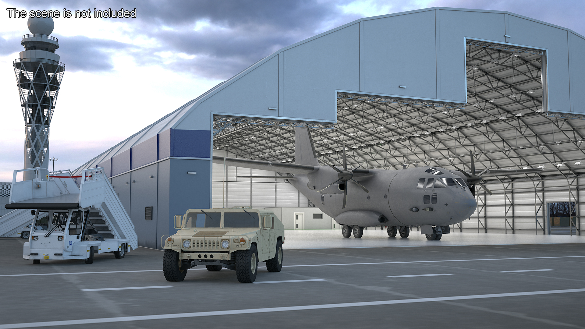 3D Multi-mission Aircraft Grey Rigged for Cinema 4D model