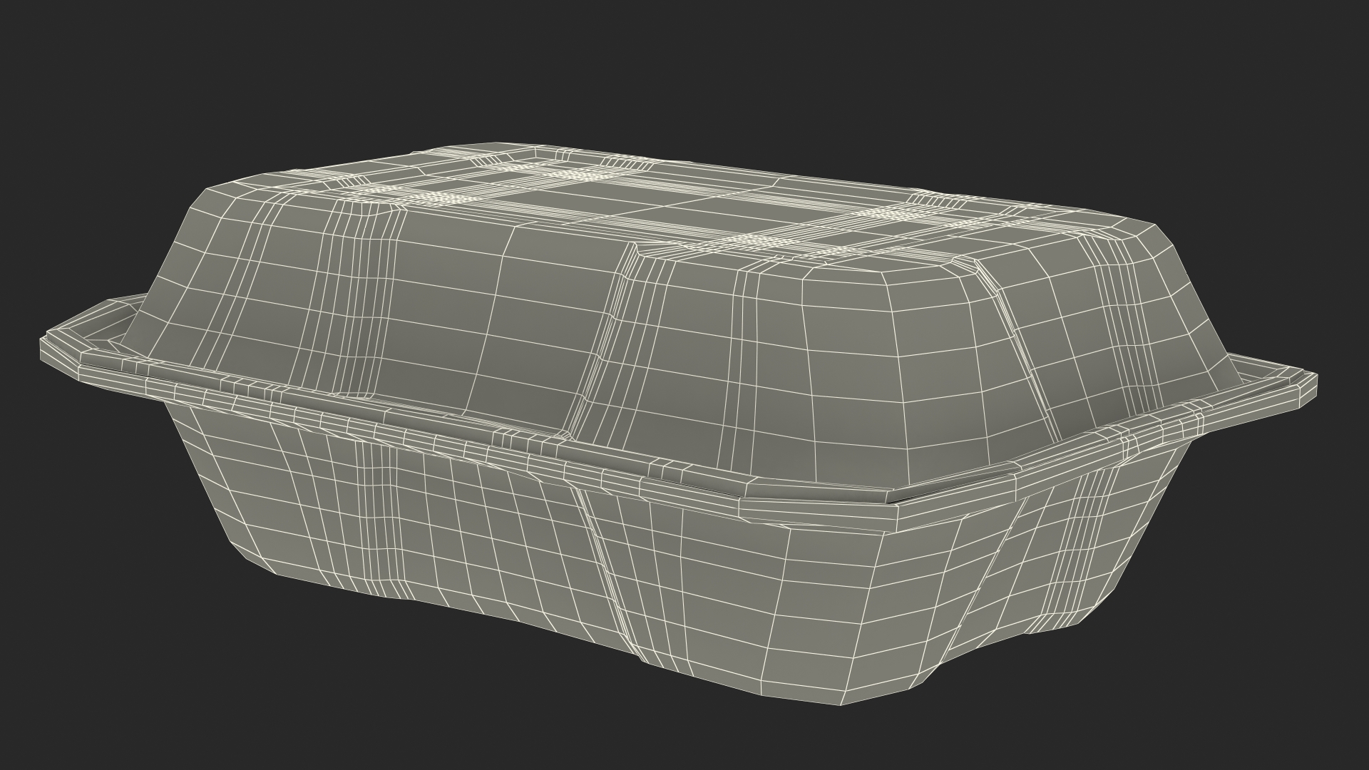 3D Rectangular Food Container Closed model