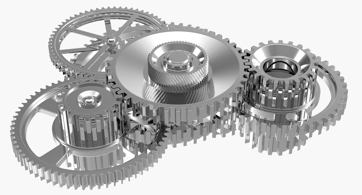 3D Chrome Clockwork Mechanism