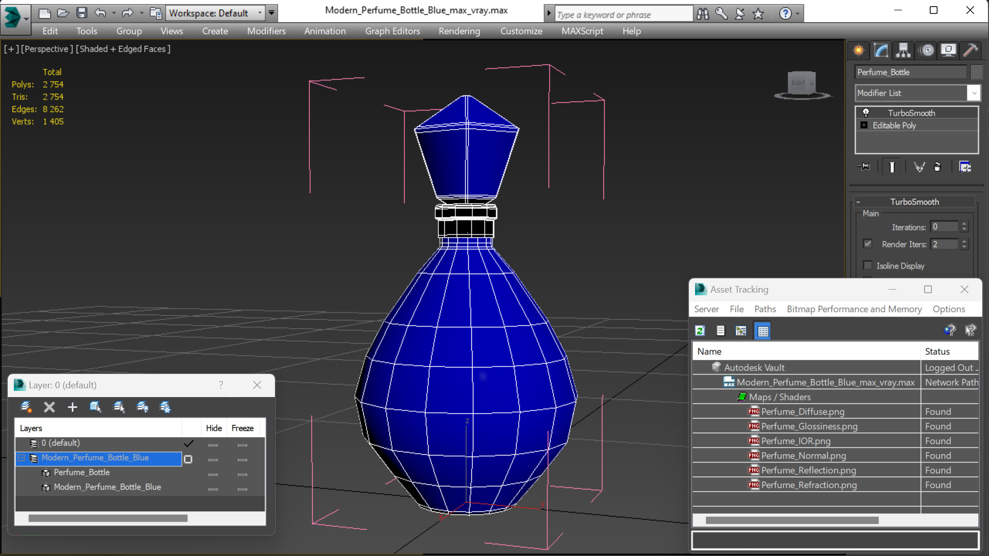 3D Modern Perfume Bottle Blue