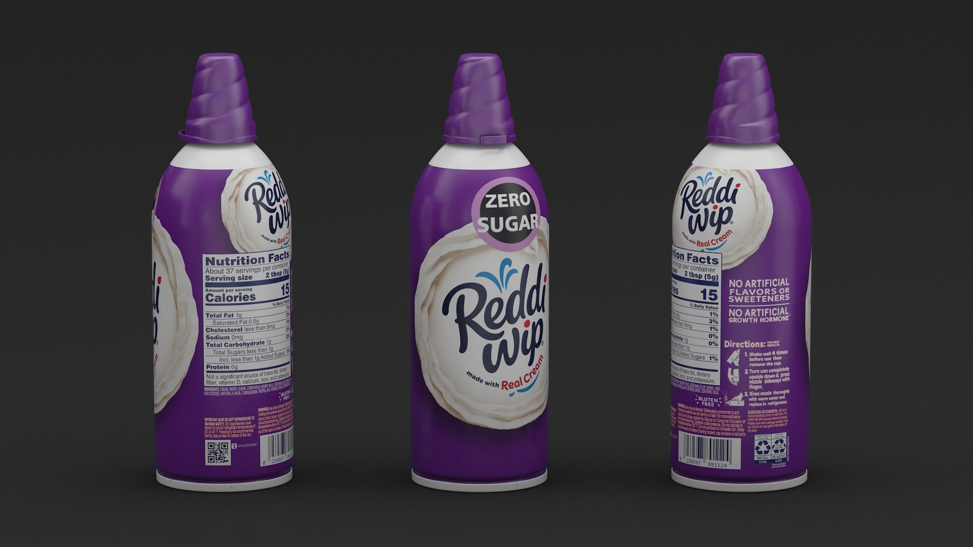 No Sugar Added Whipped Topping Can 3D model