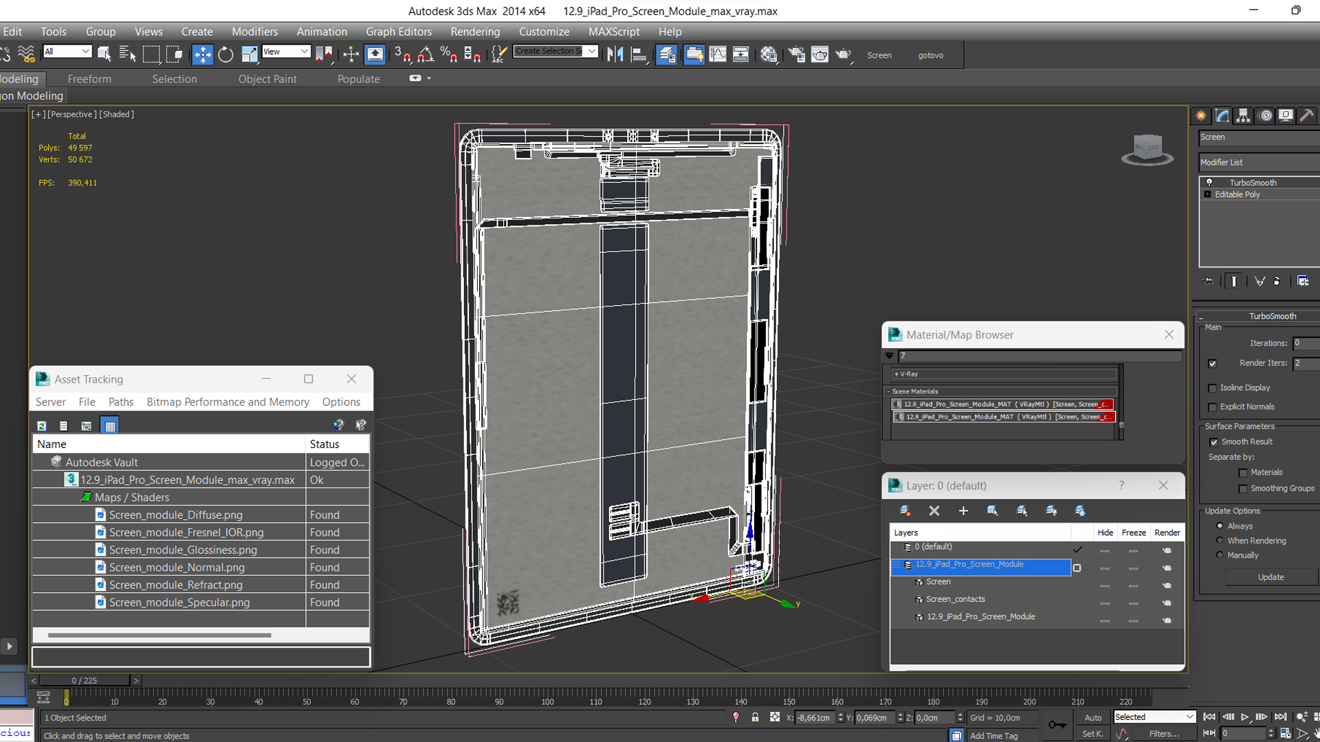 12 9 iPad Pro Screen Module 3D