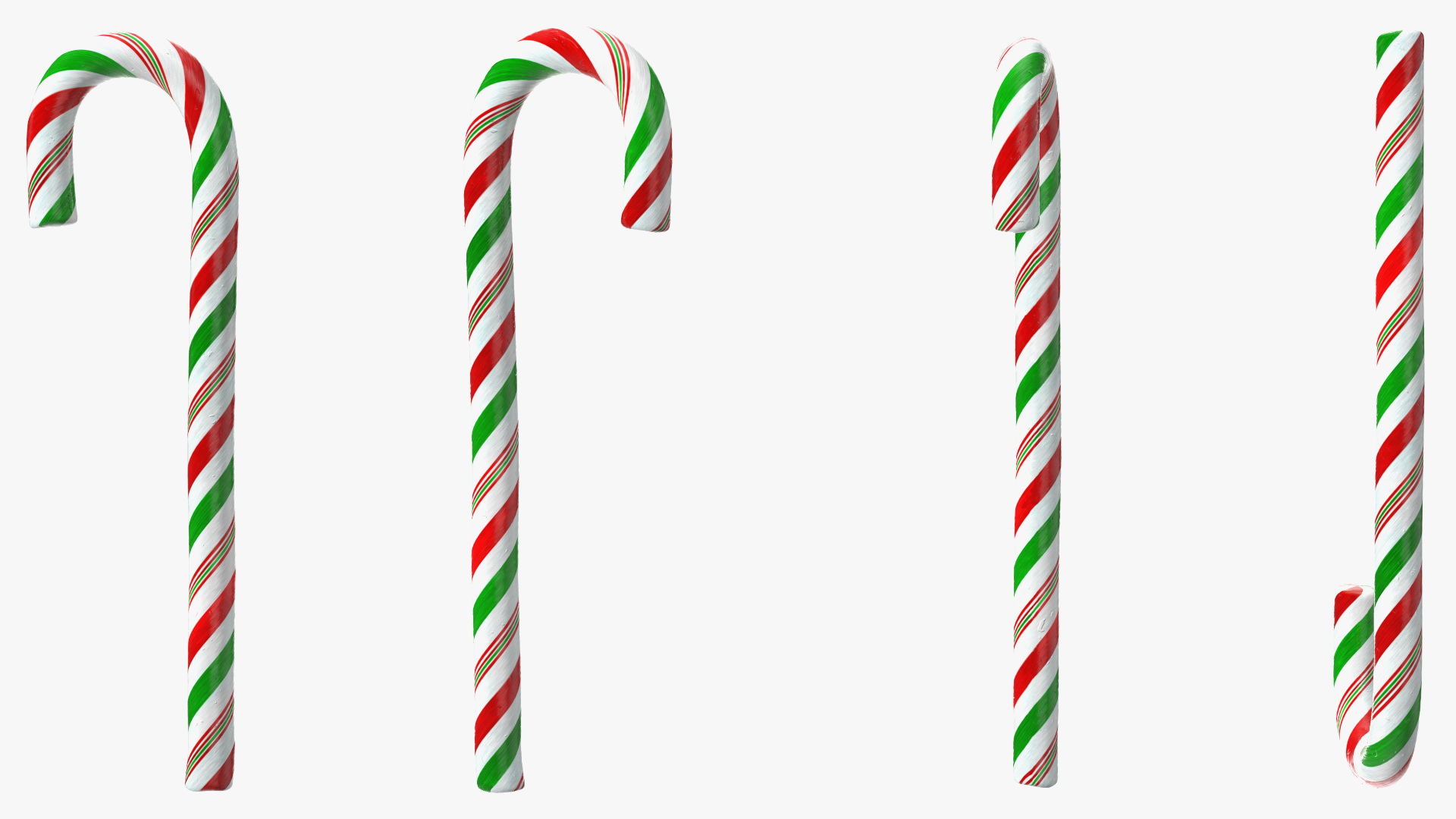 Christmas Cane Lollipop Red and Green 3D