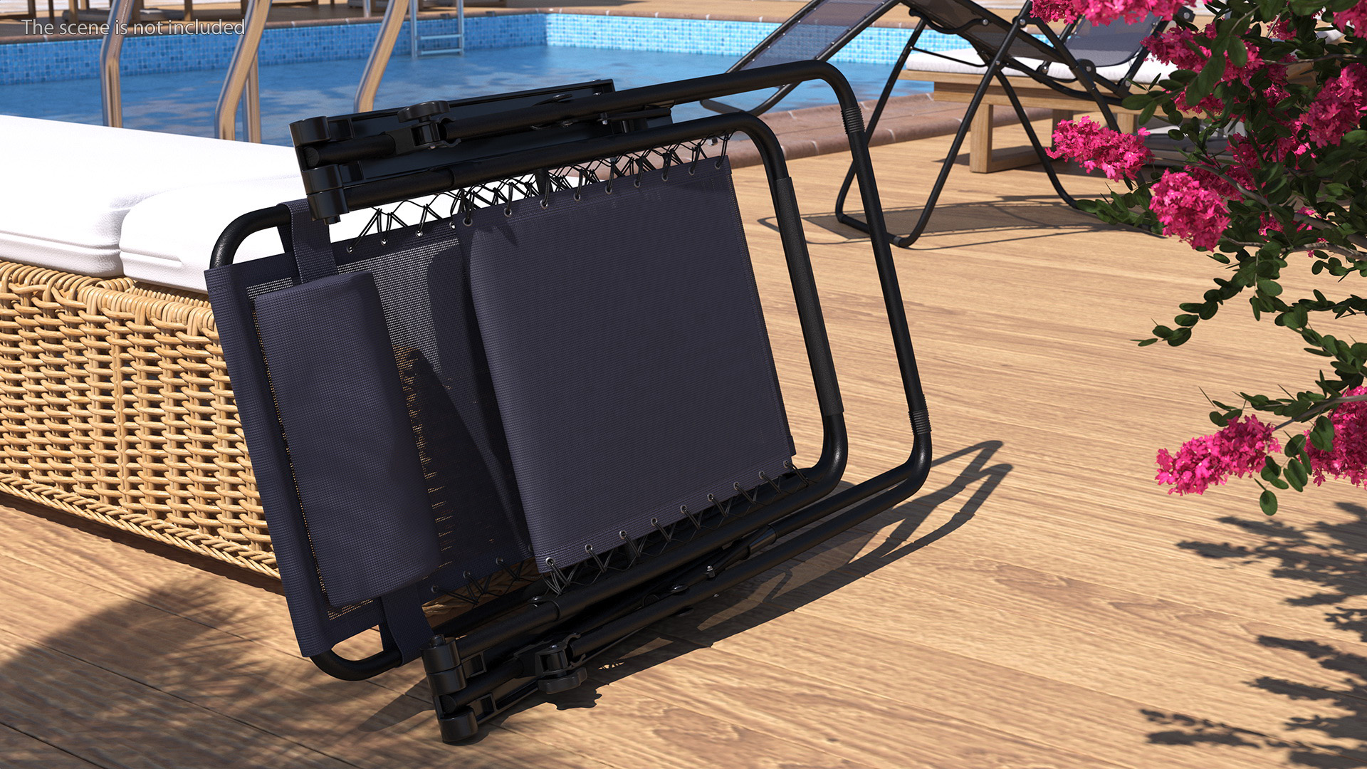 Black Lounge Chair in Folded State 3D model