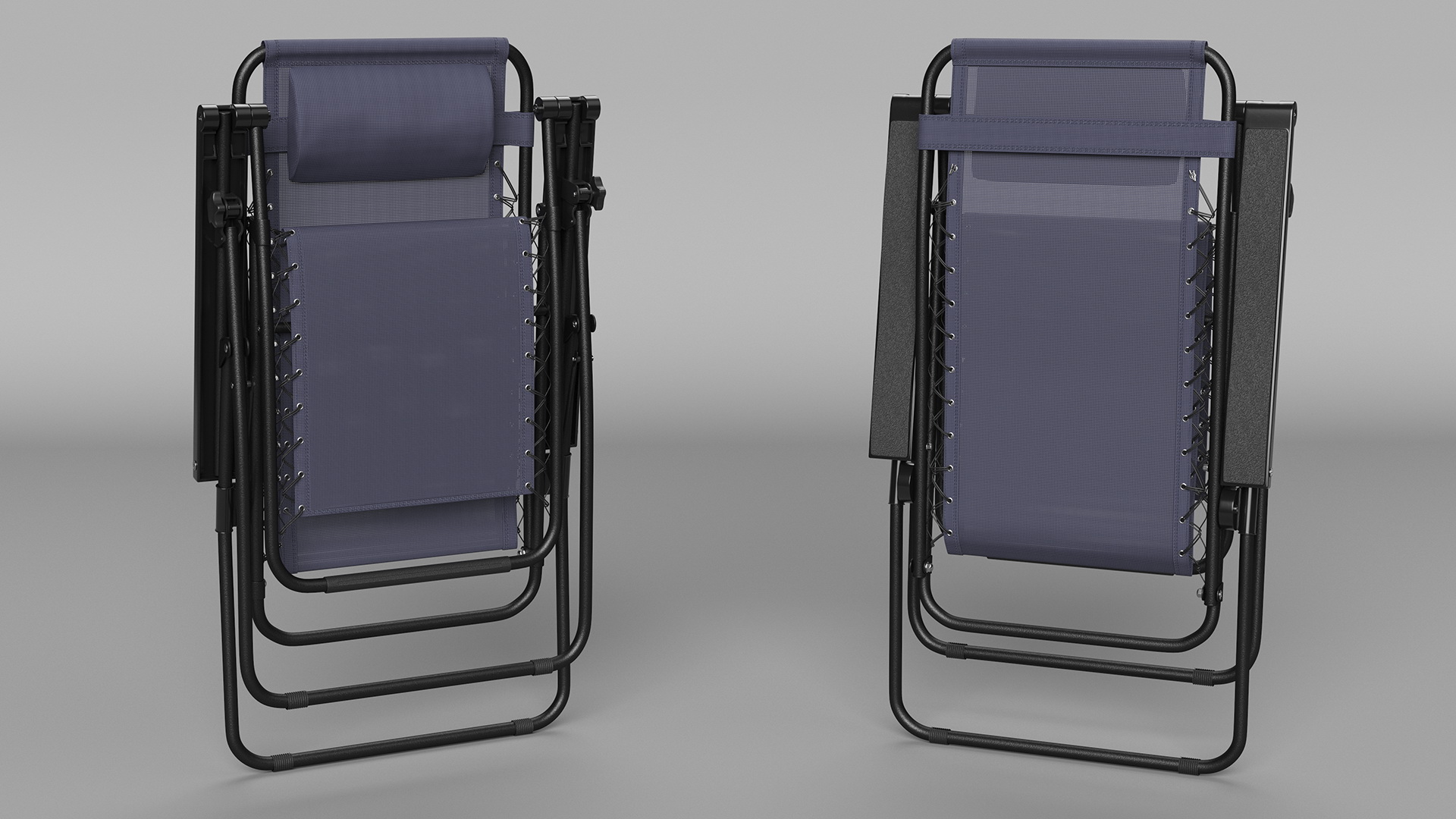 Black Lounge Chair in Folded State 3D model