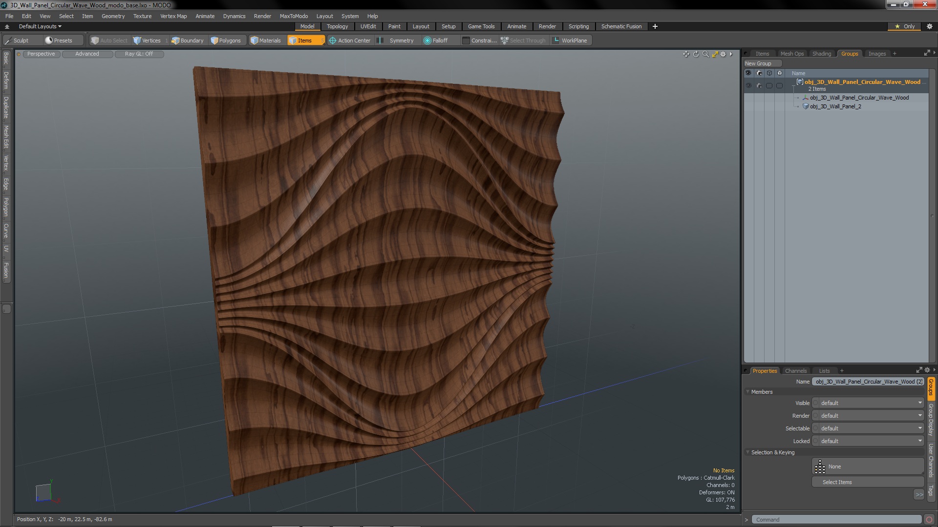 3D Wall Panel Circular Wave Wood 3D