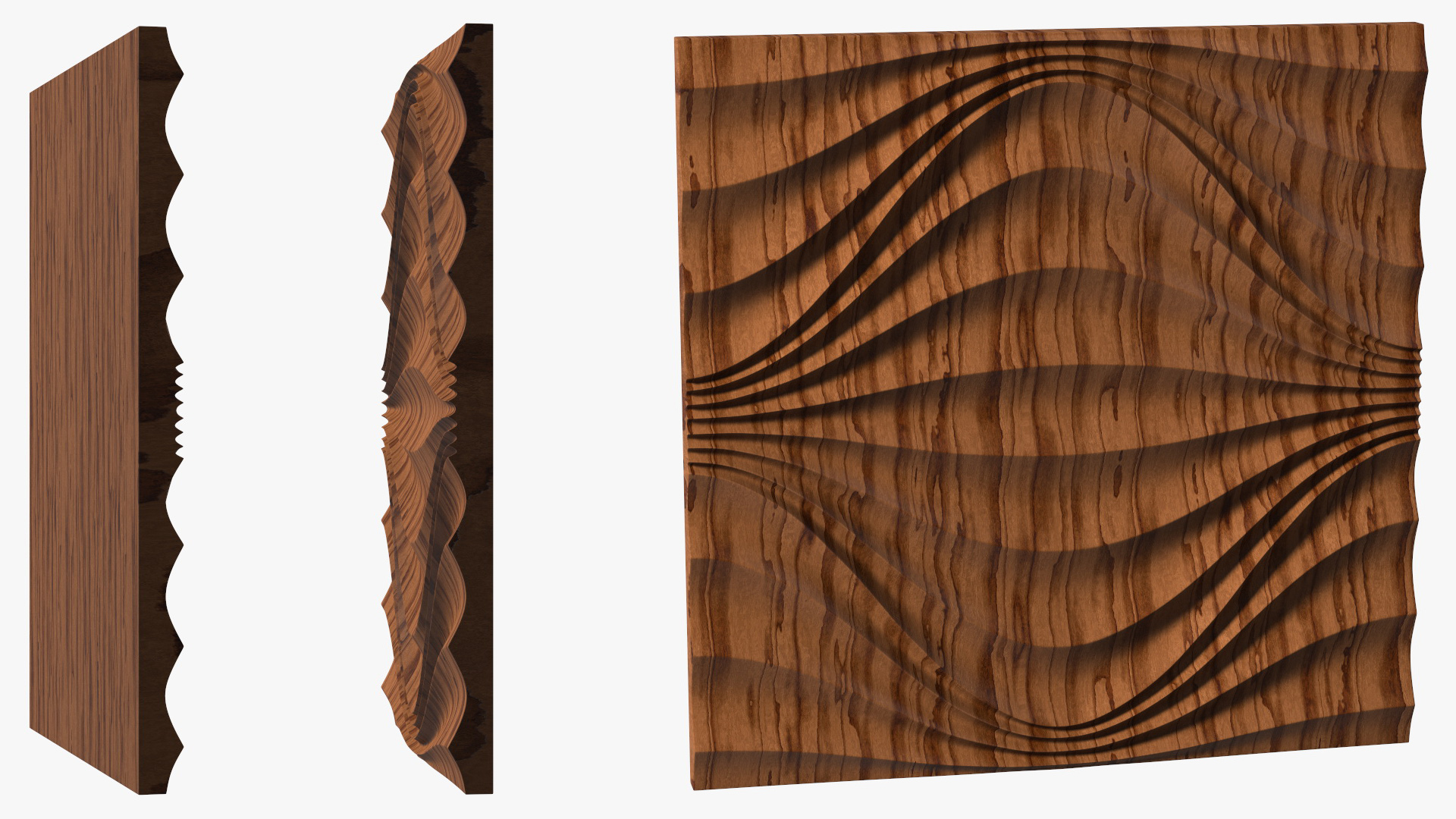 3D Wall Panel Circular Wave Wood 3D