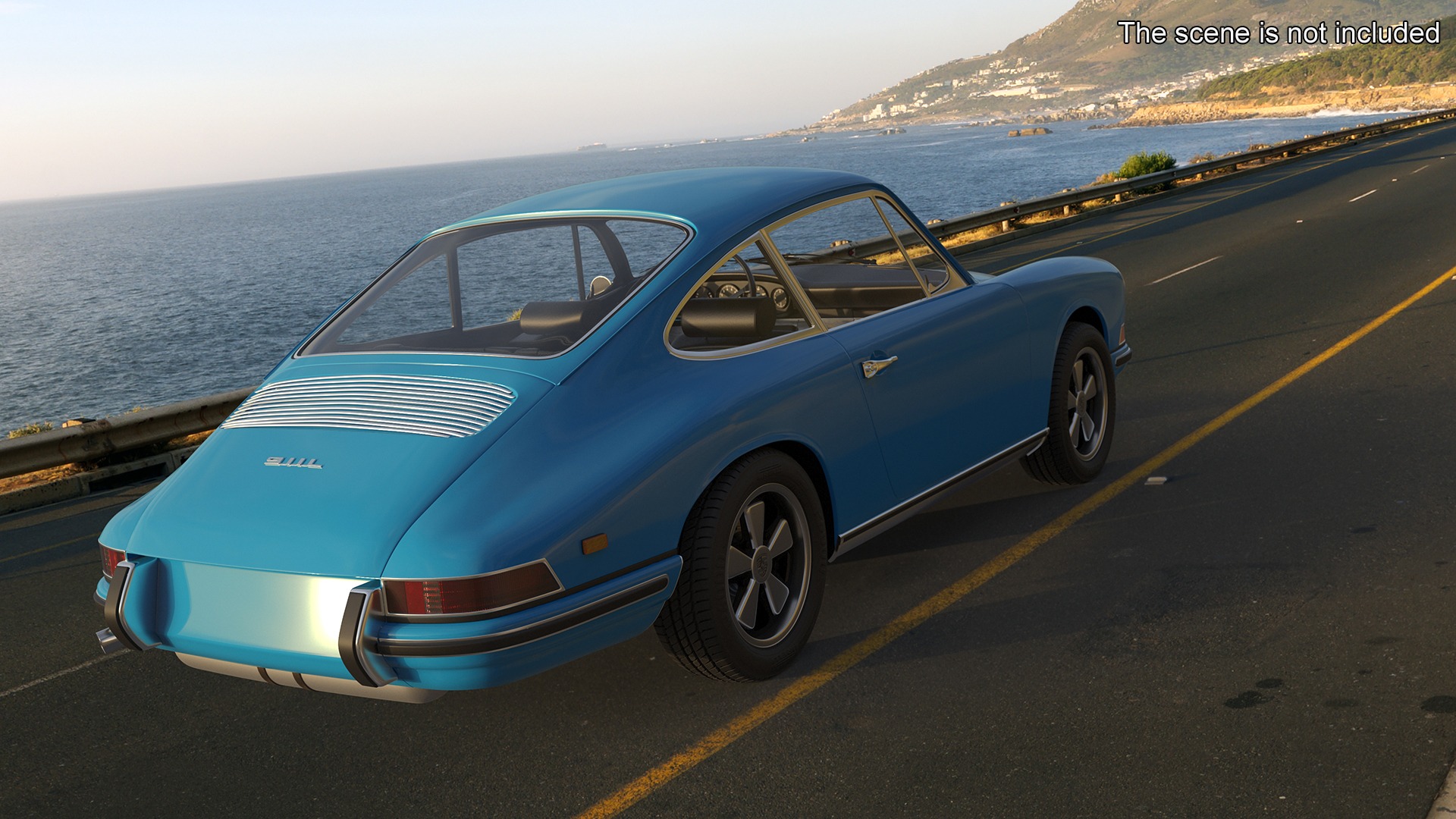 Porsche 911 1968 Blue Simplified 3D