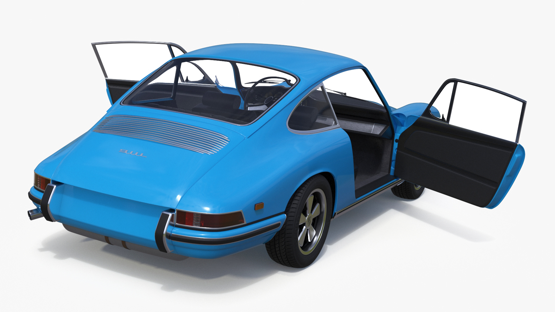 Porsche 911 1968 Blue Simplified 3D