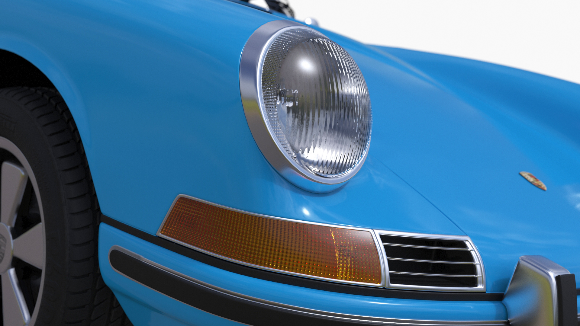 Porsche 911 1968 Blue Simplified 3D