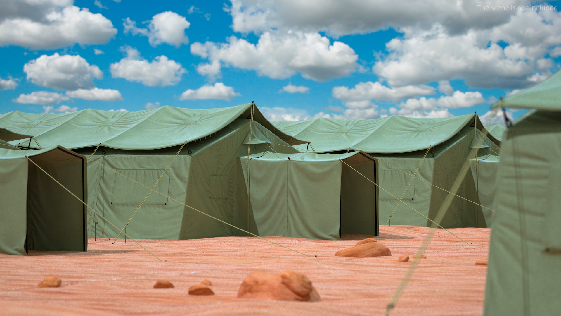 3D Military Temper Tent Green