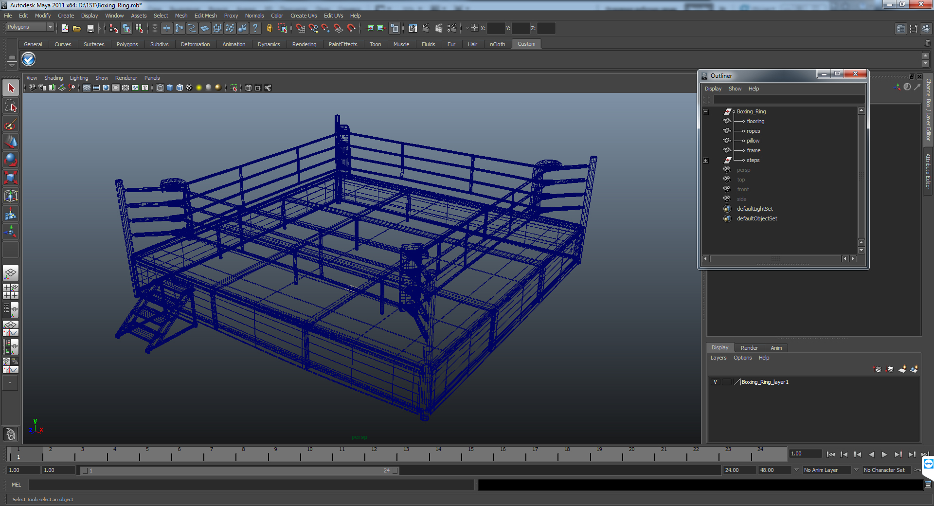 Complete Competition Boxing Ring 3D