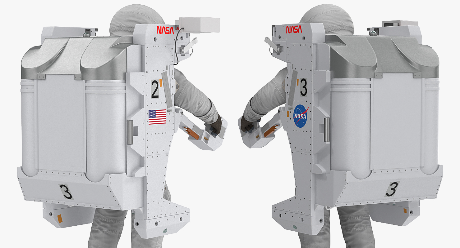 Spacesuit A7L with Manned Maneuvering Unit 3D