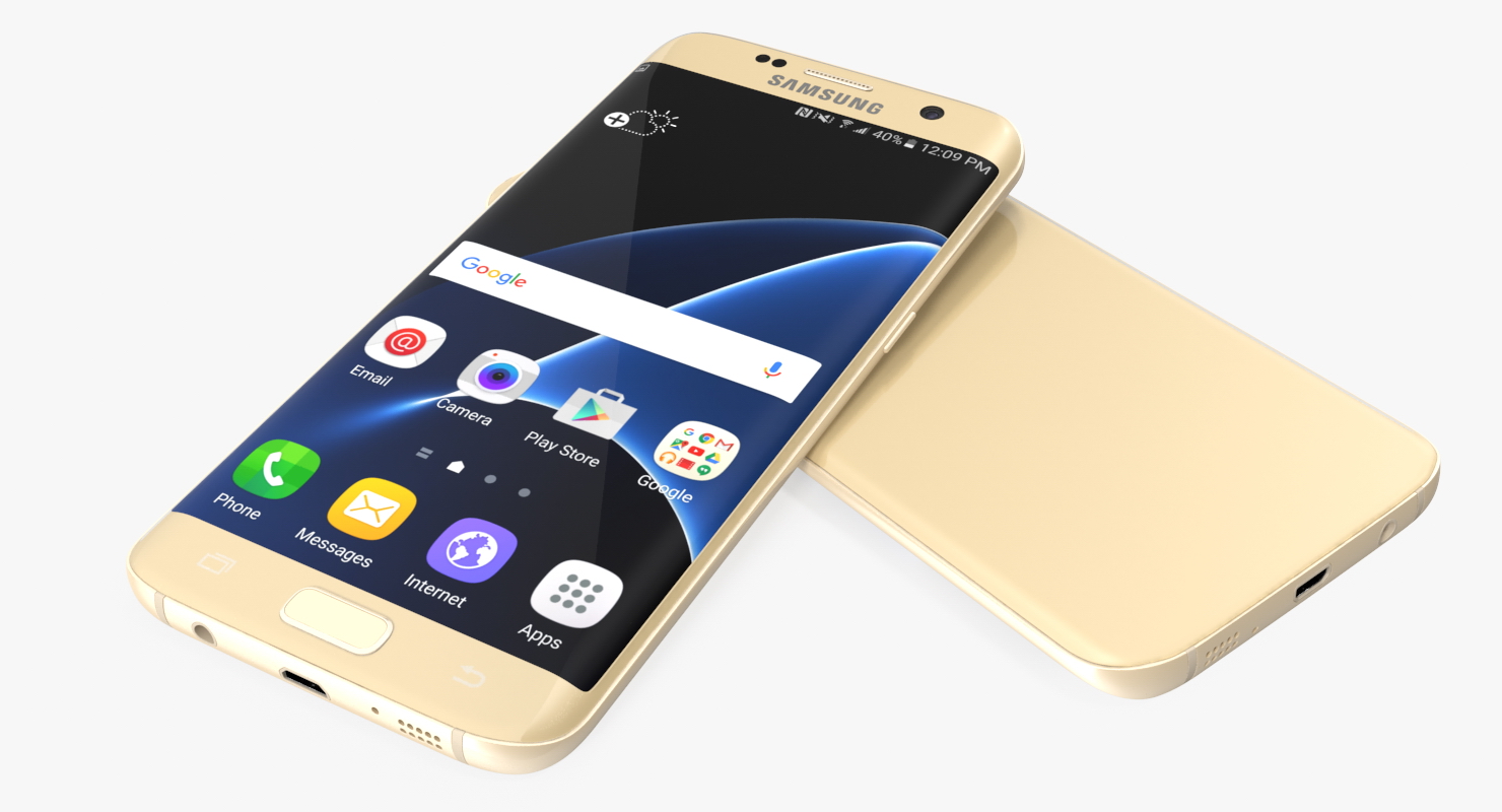 Samsung Galaxy S7 Edge Gold 3D