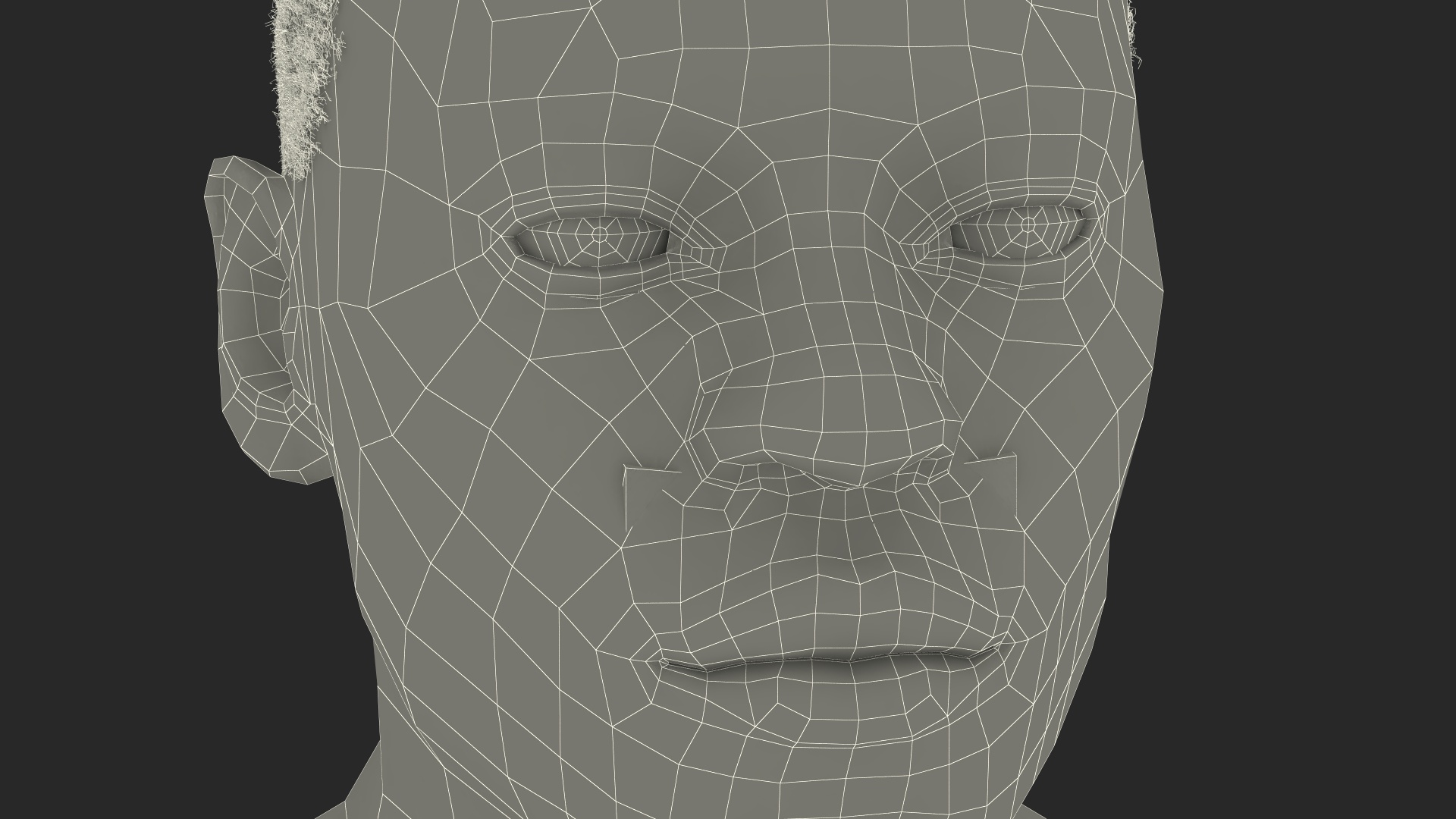 Handsome African American Male Head Rigged 3D