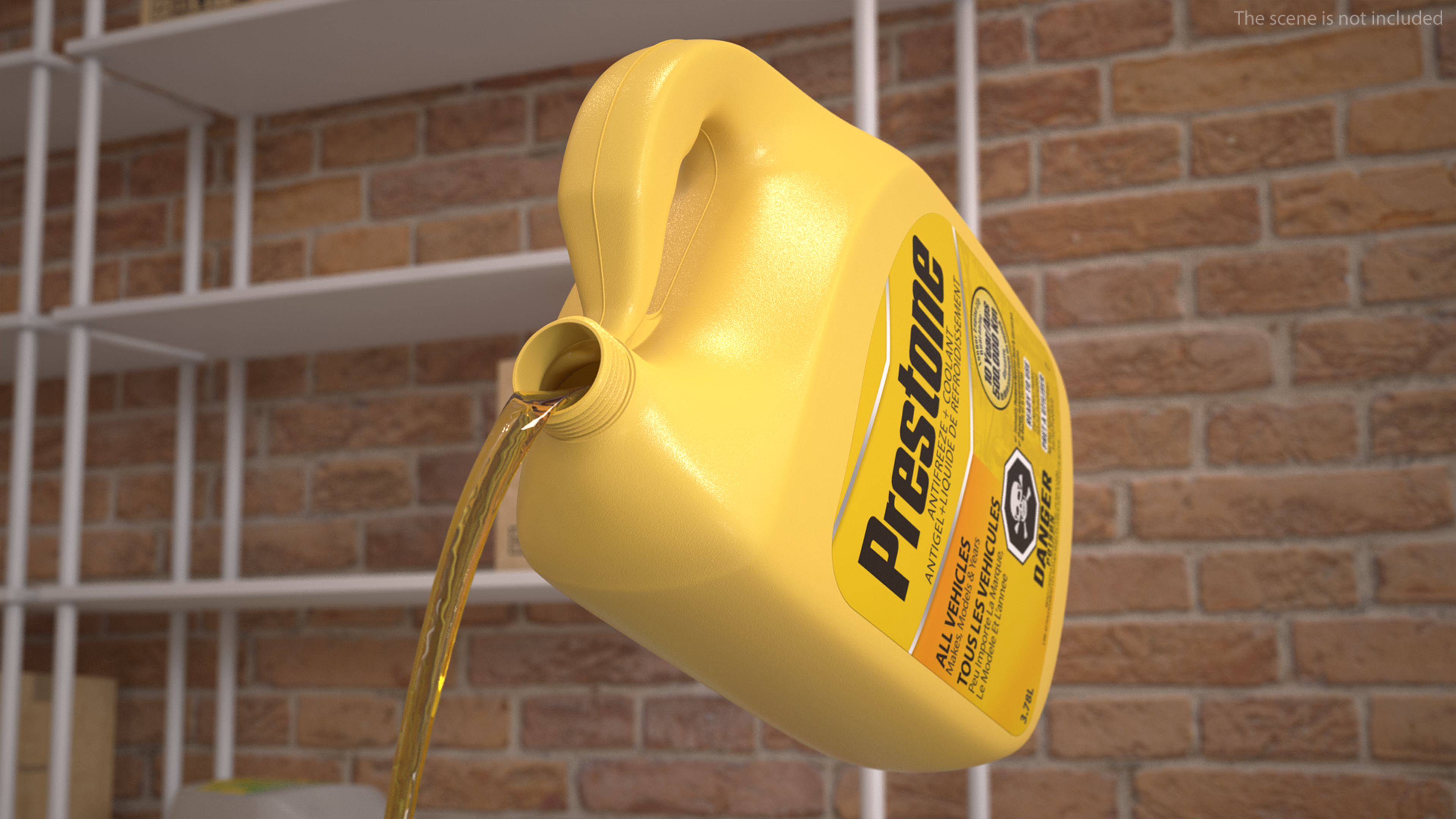 3D Prestone Yellow Antifreeze Pouring Out model