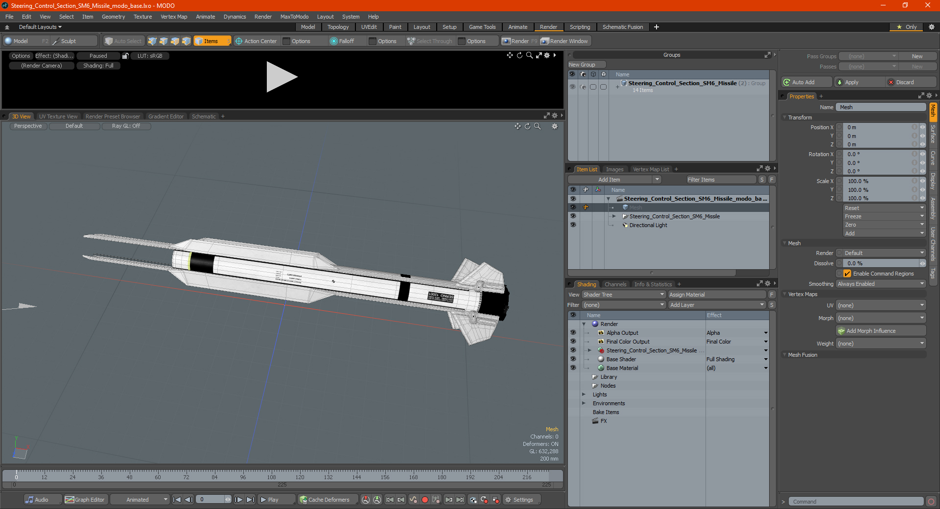 3D Steering Control Section SM6 Missile