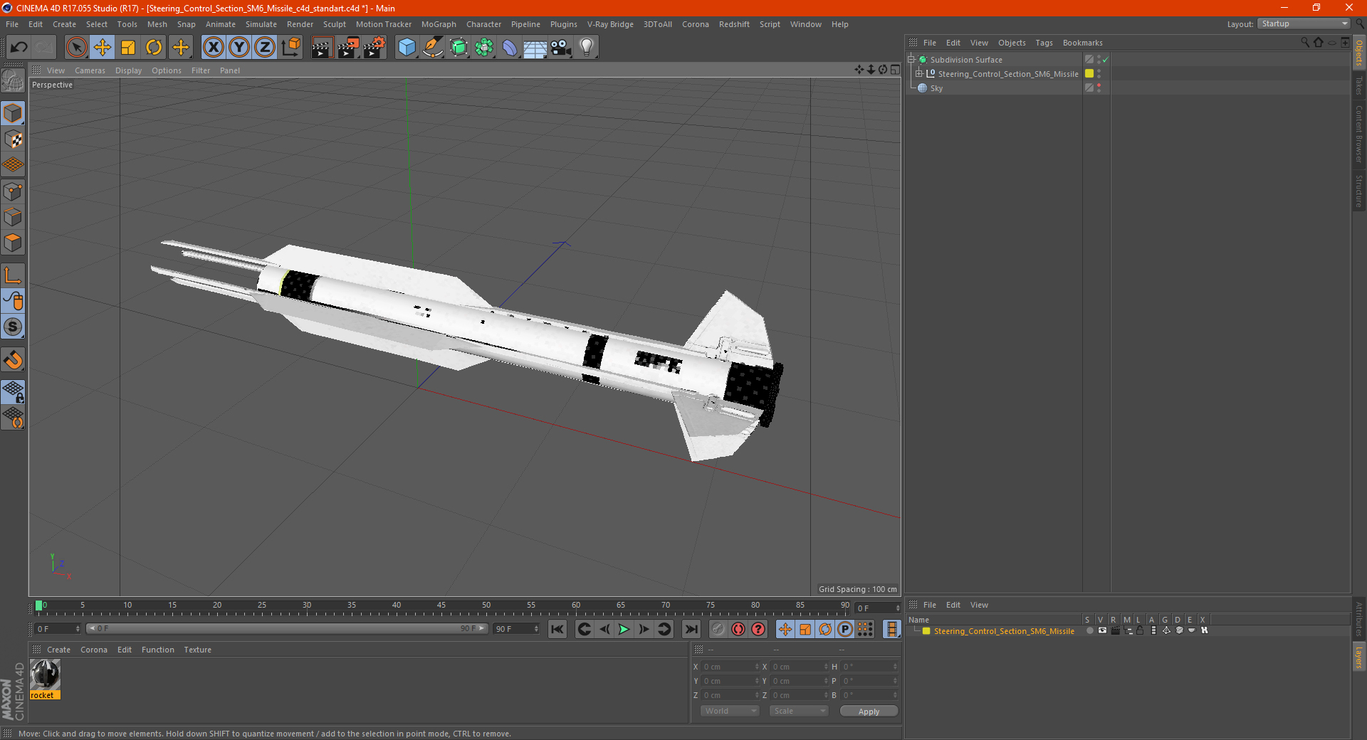 3D Steering Control Section SM6 Missile