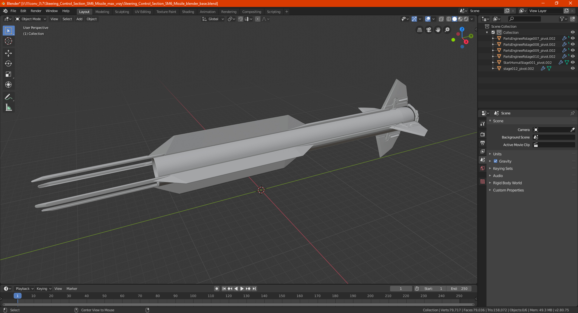 3D Steering Control Section SM6 Missile