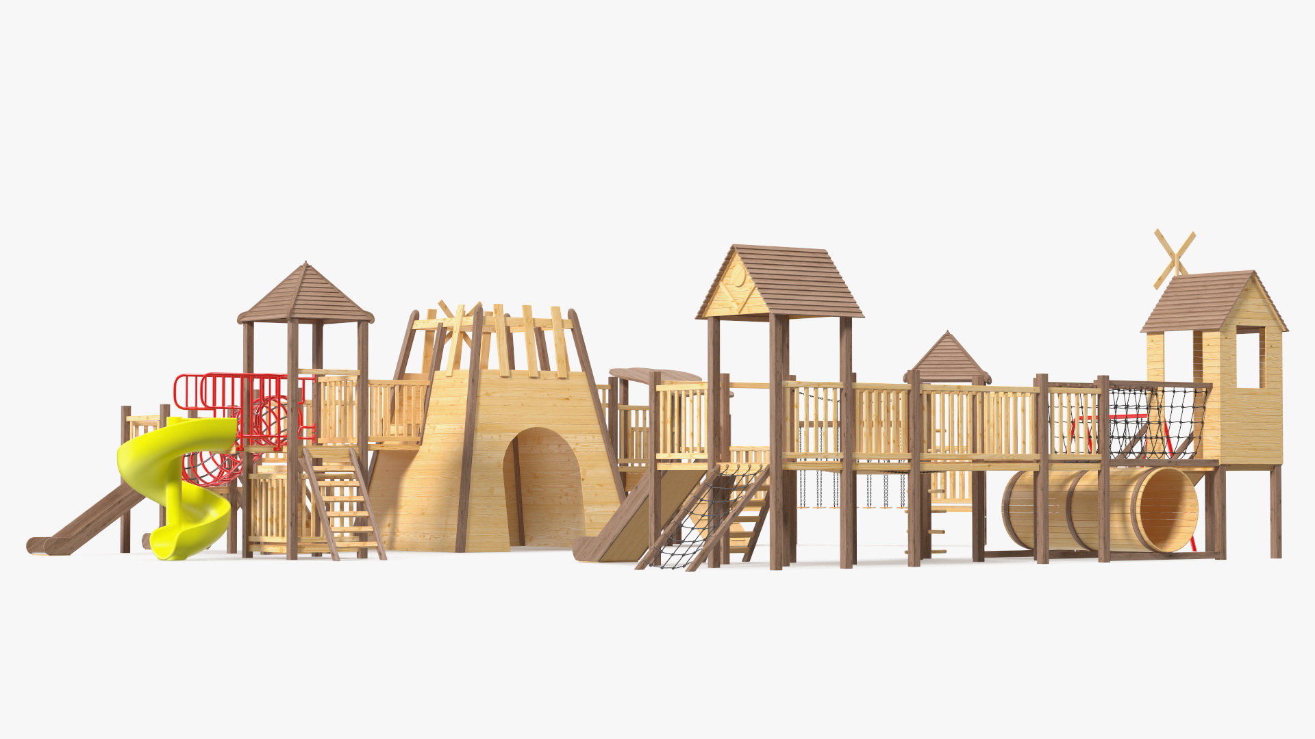 Wooden Playground Structure 3D