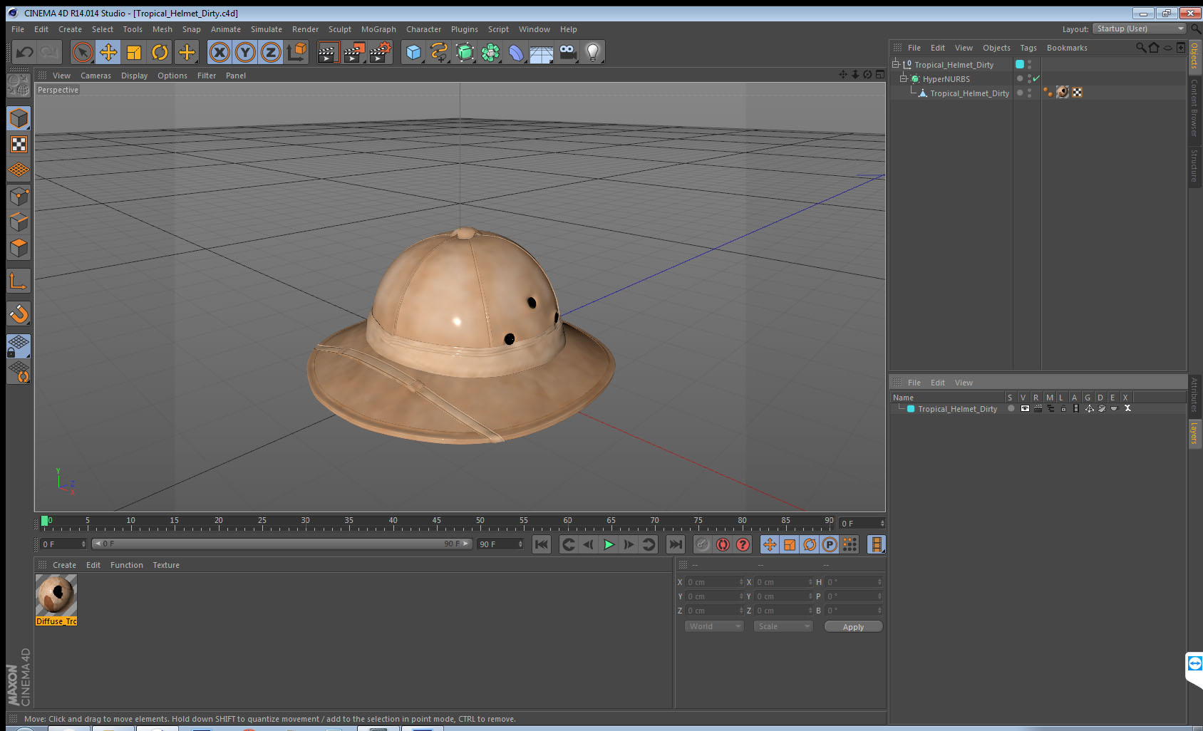 3D Tropical Helmet Dirty