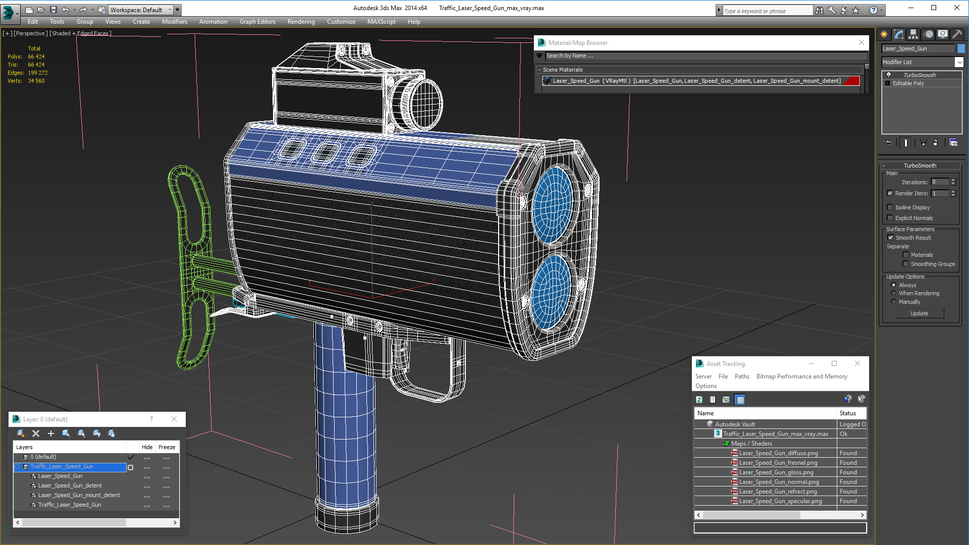 3D Traffic Laser Speed Gun model