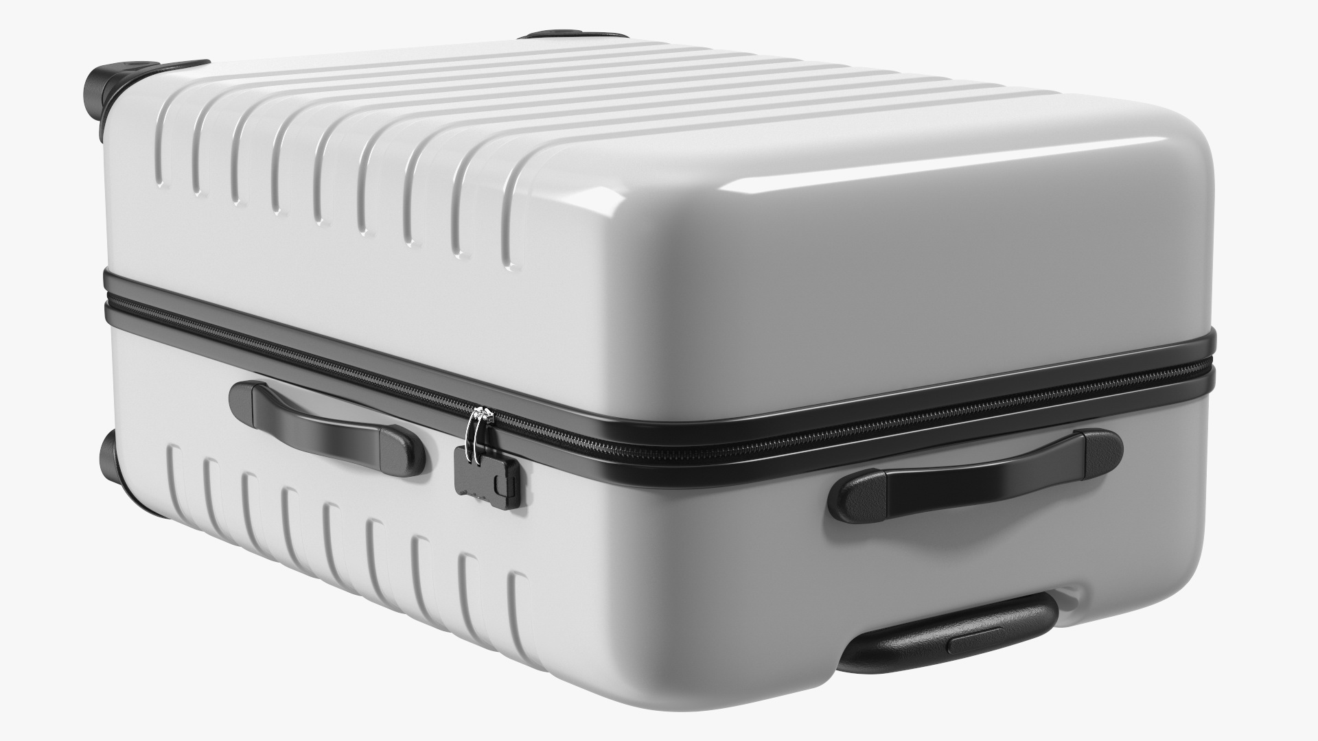 3D KLM Care E Robot and White Luggage Bag model