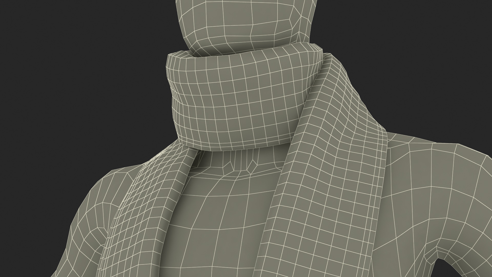 Beige Scarf Once Around Style 3D model