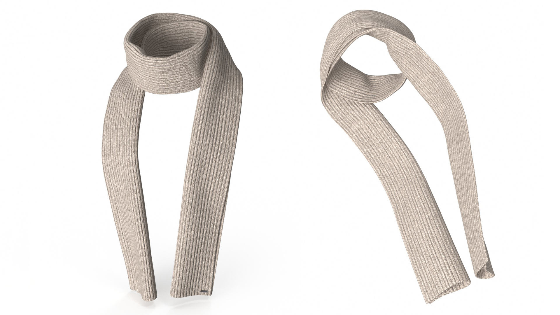 Beige Scarf Once Around Style 3D model