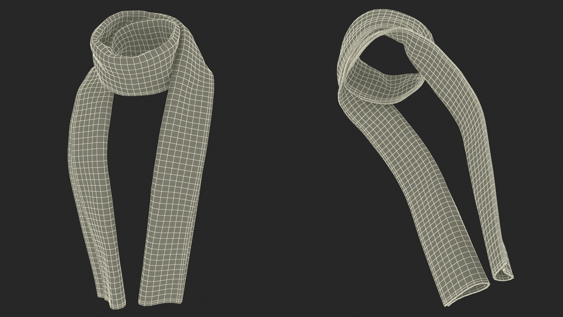 Beige Scarf Once Around Style 3D model