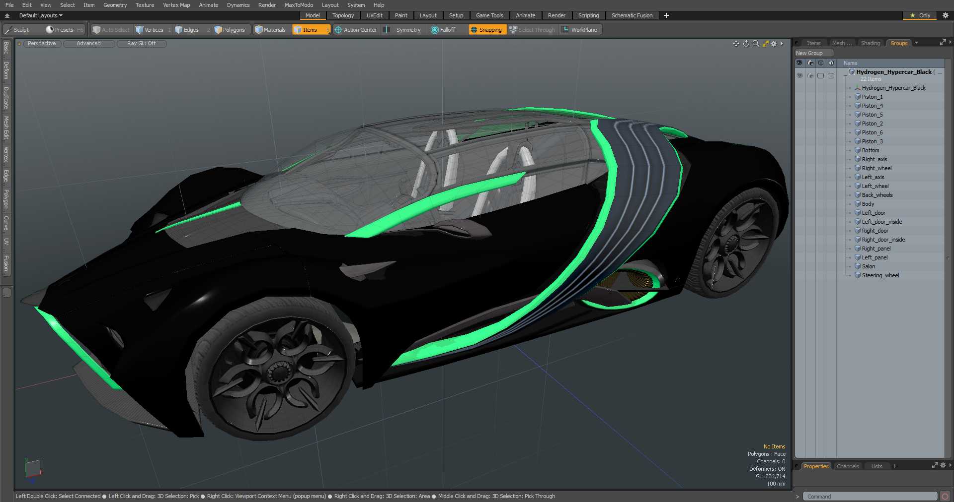 3D Hydrogen Hypercar Black model