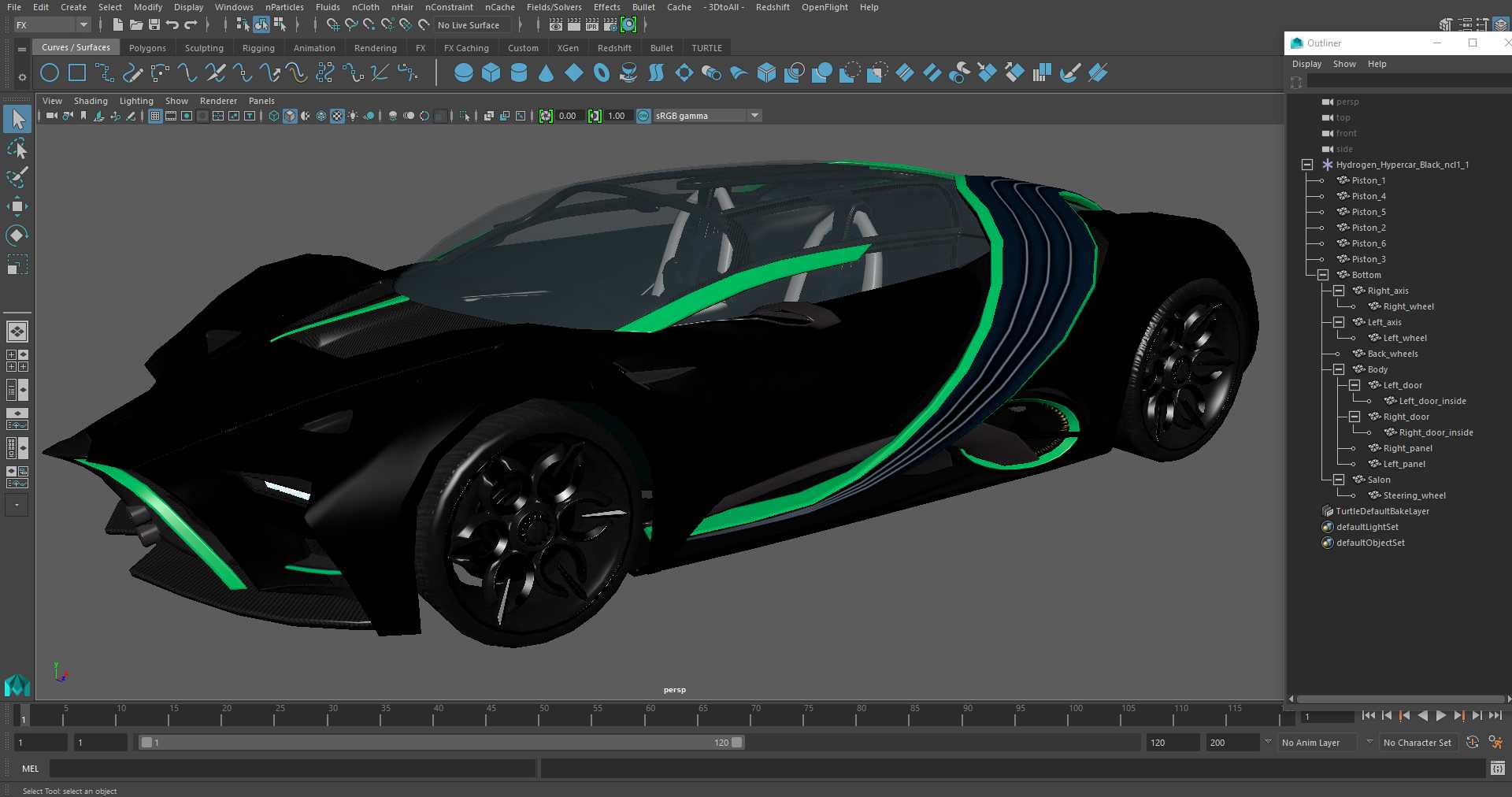 3D Hydrogen Hypercar Black model