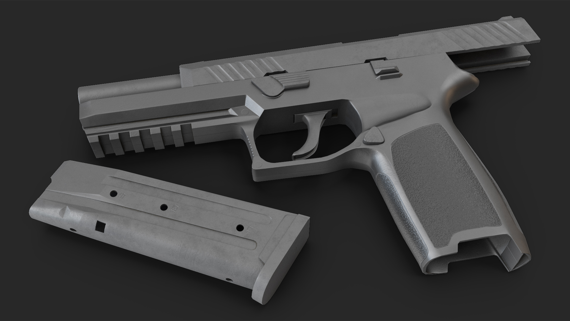 Modern Tactical Pistol Game Weapon 3D model