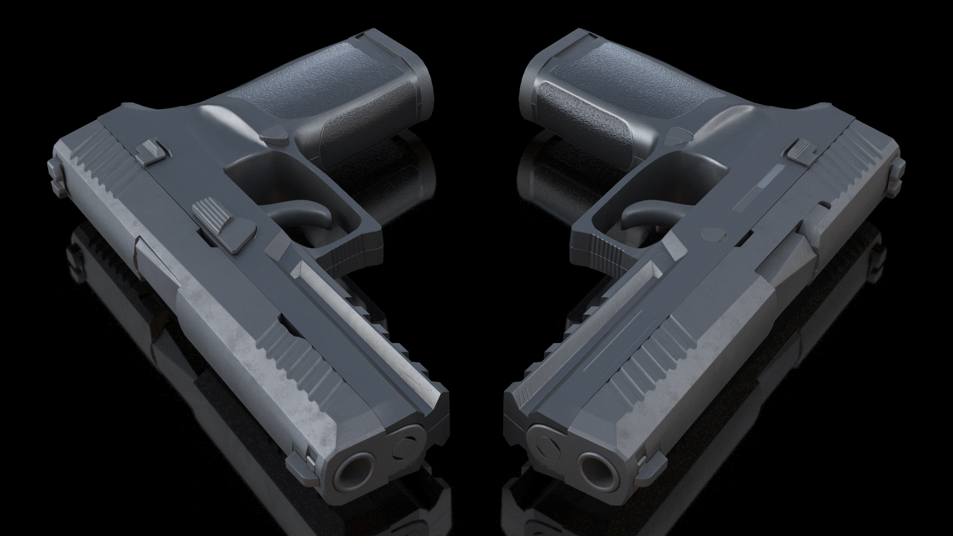 Modern Tactical Pistol Game Weapon 3D model