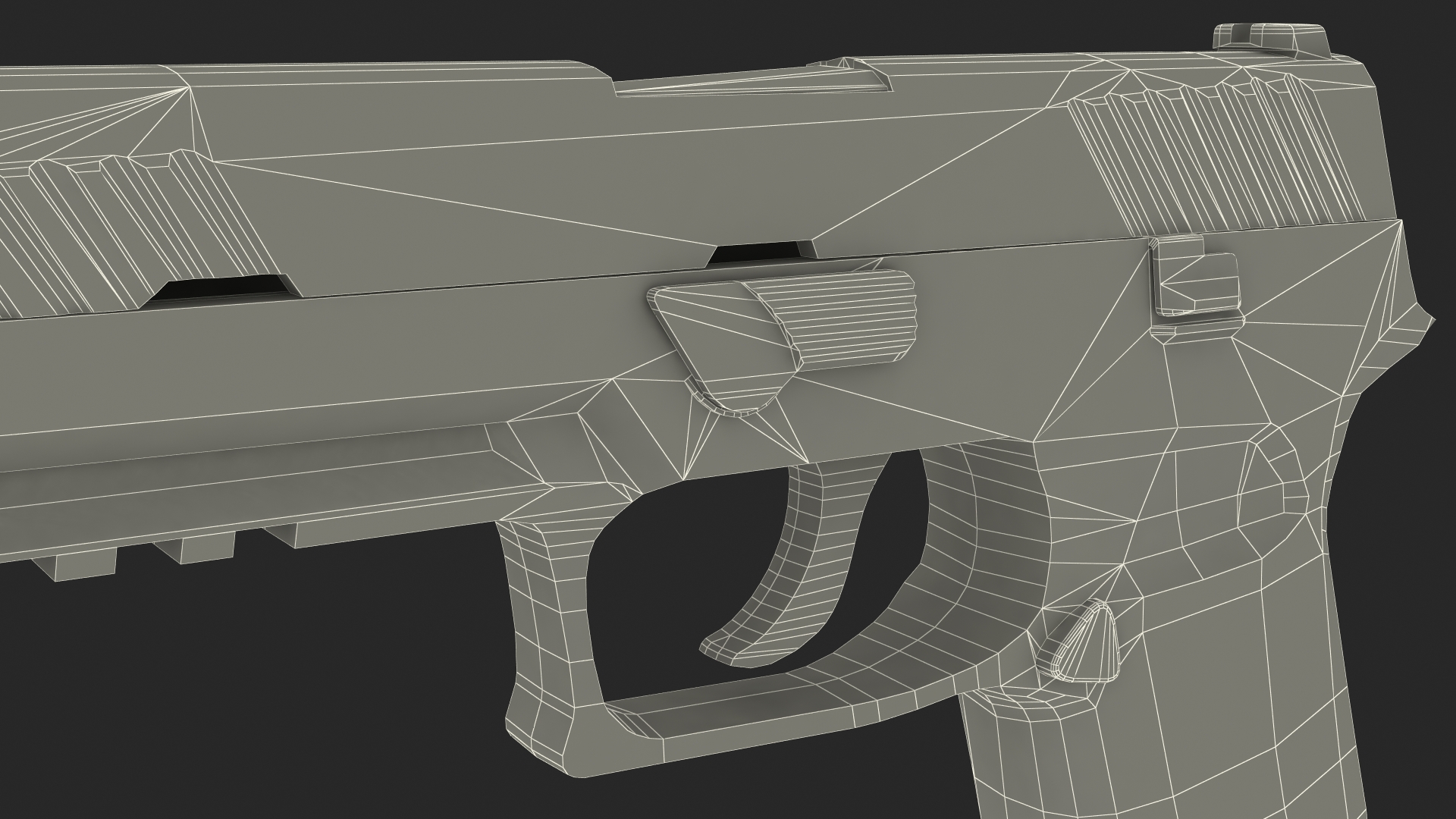 Modern Tactical Pistol Game Weapon 3D model