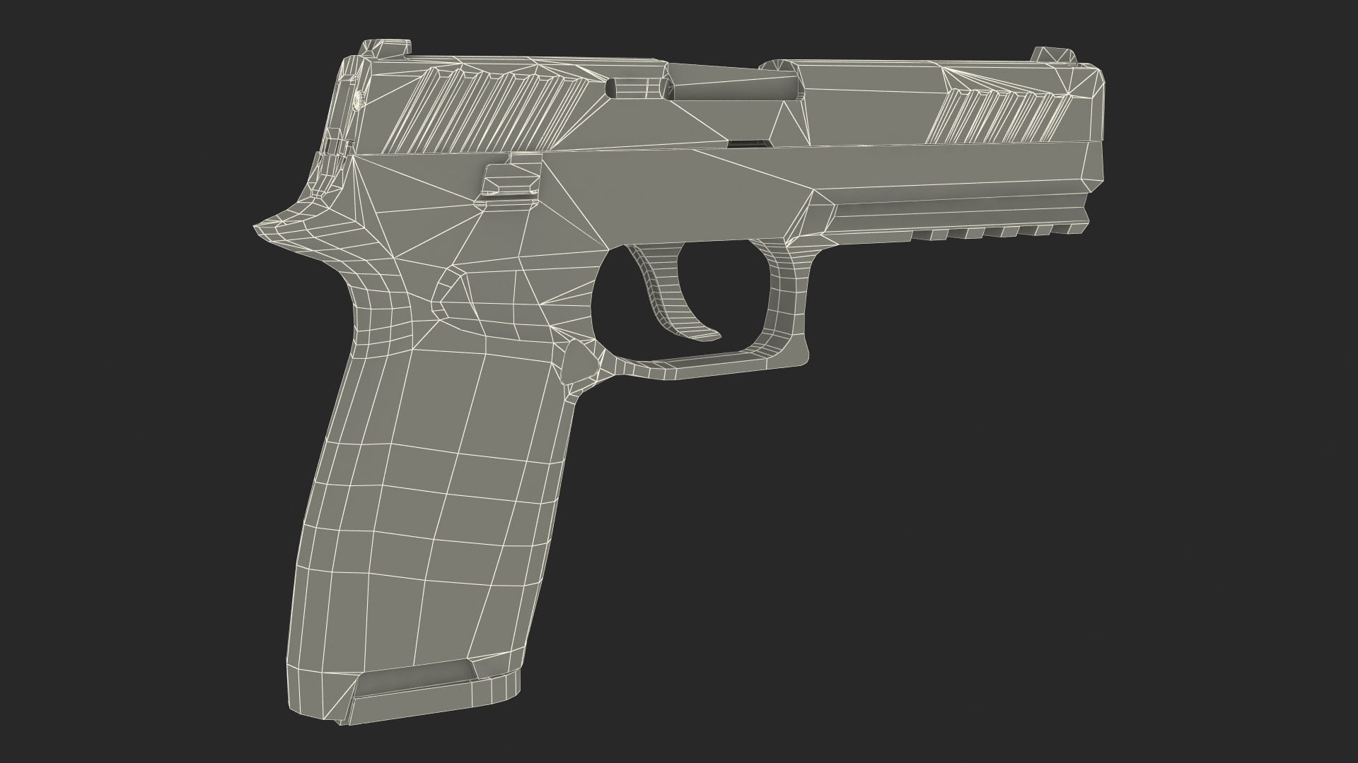 Modern Tactical Pistol Game Weapon 3D model