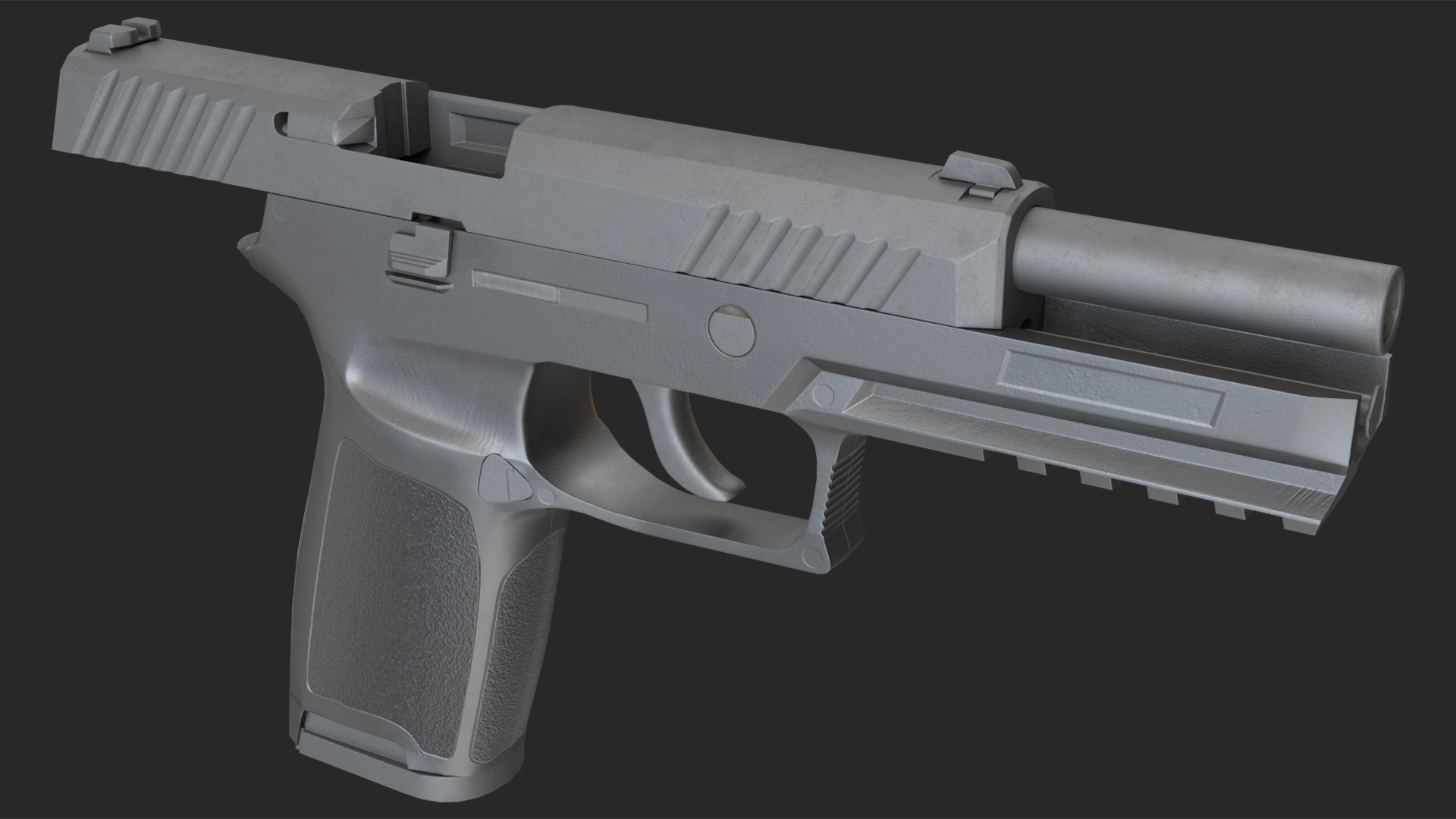 Modern Tactical Pistol Game Weapon 3D model