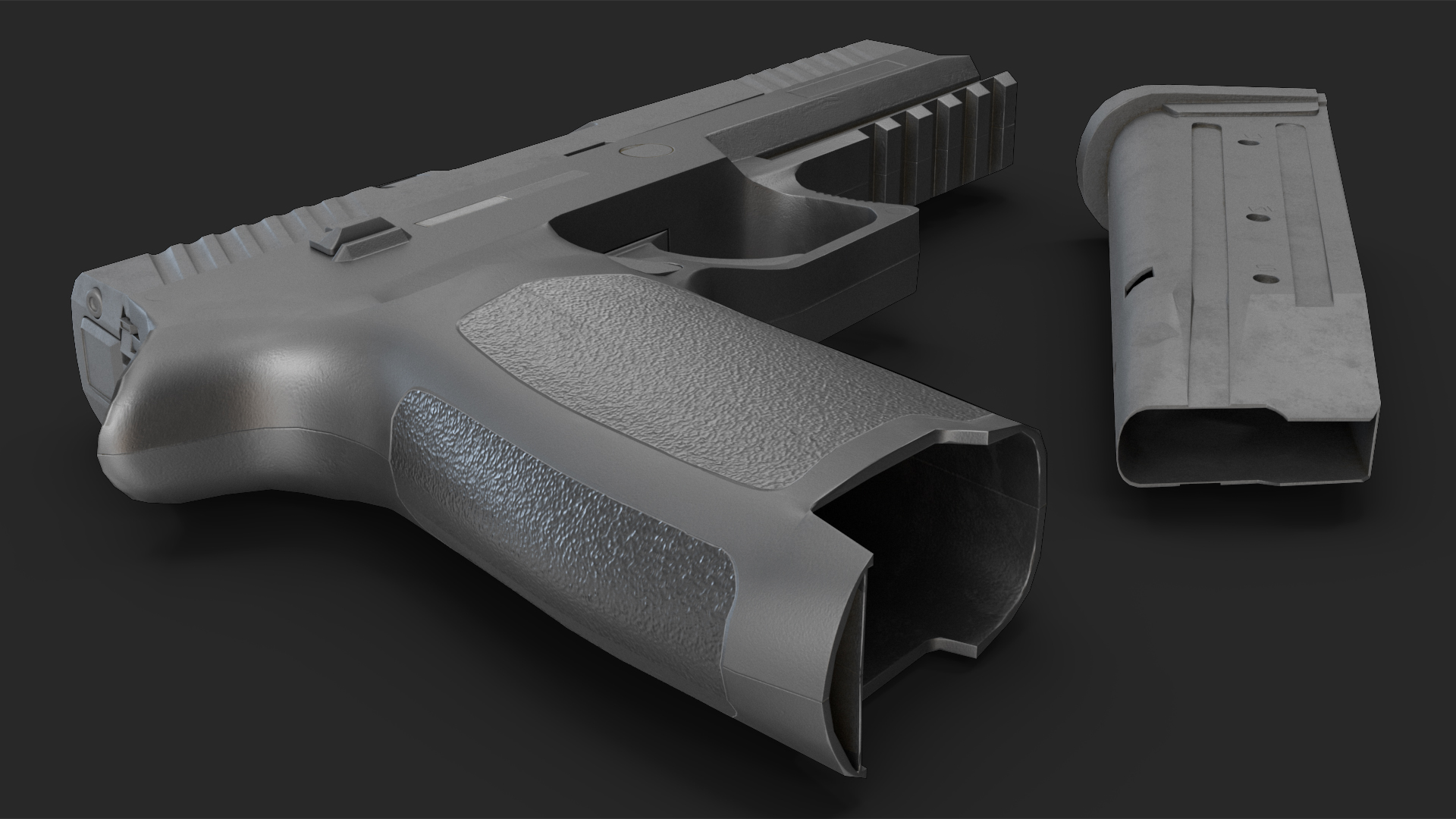 Modern Tactical Pistol Game Weapon 3D model