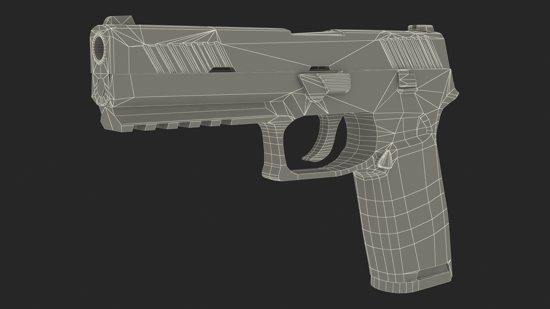 Modern Tactical Pistol Game Weapon 3D model