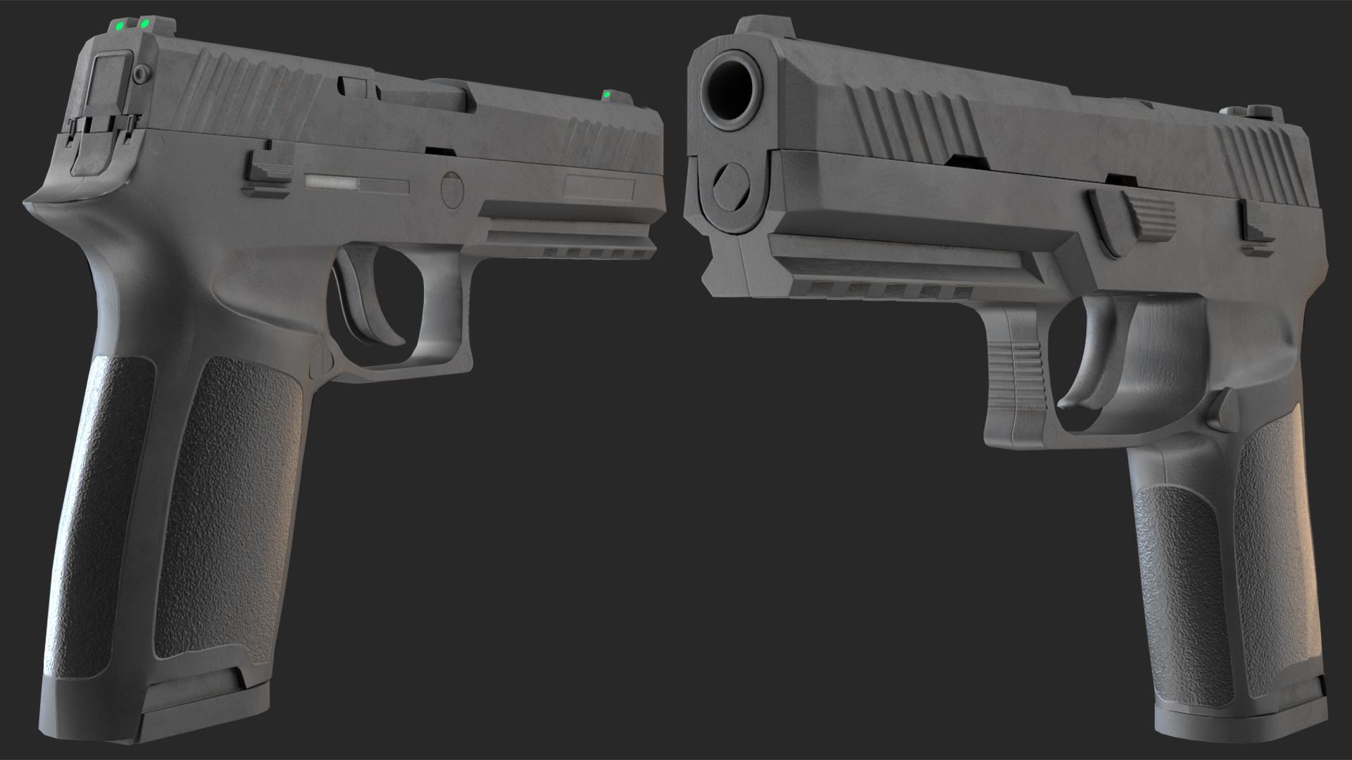 Modern Tactical Pistol Game Weapon 3D model