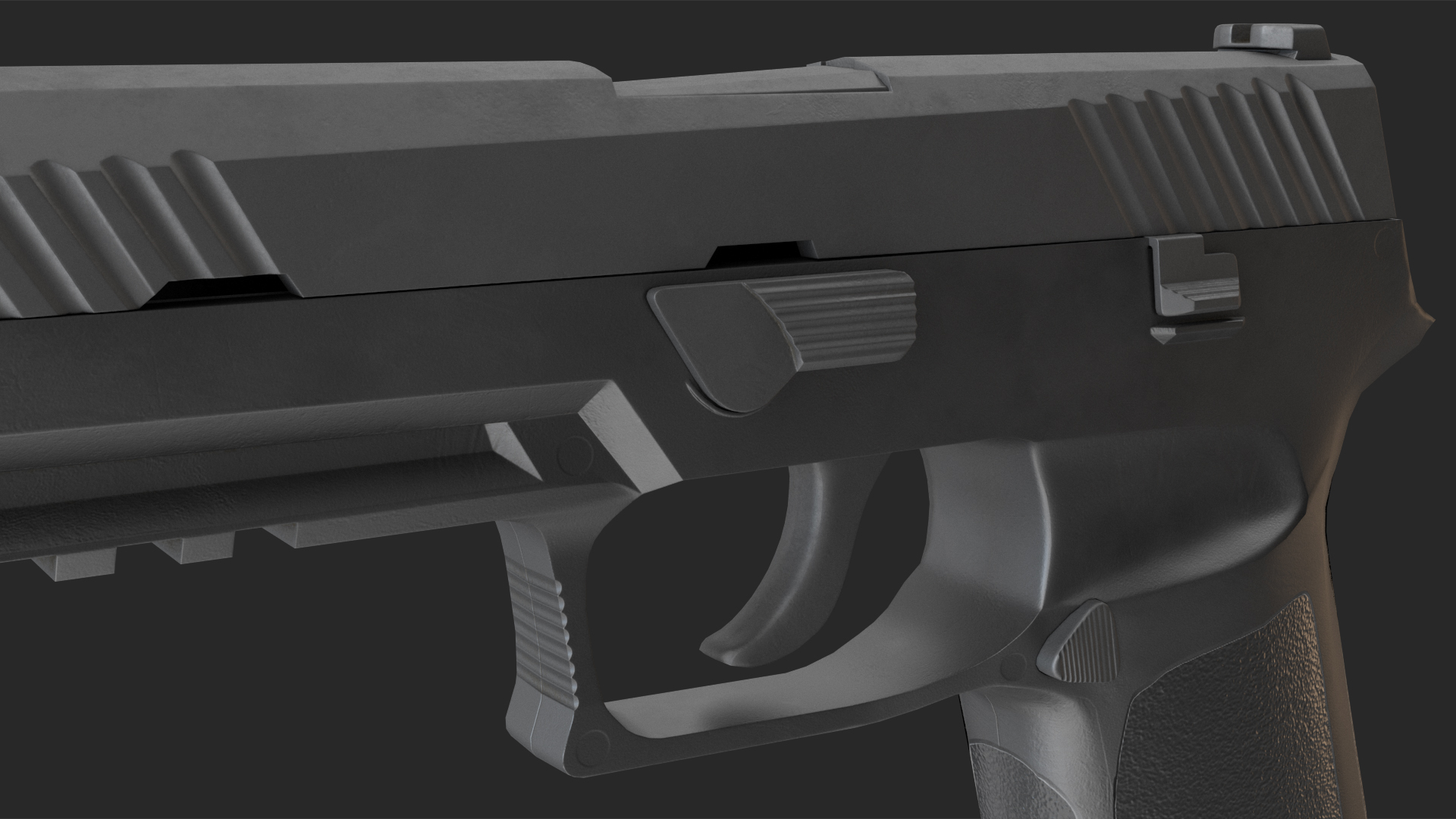 Modern Tactical Pistol Game Weapon 3D model