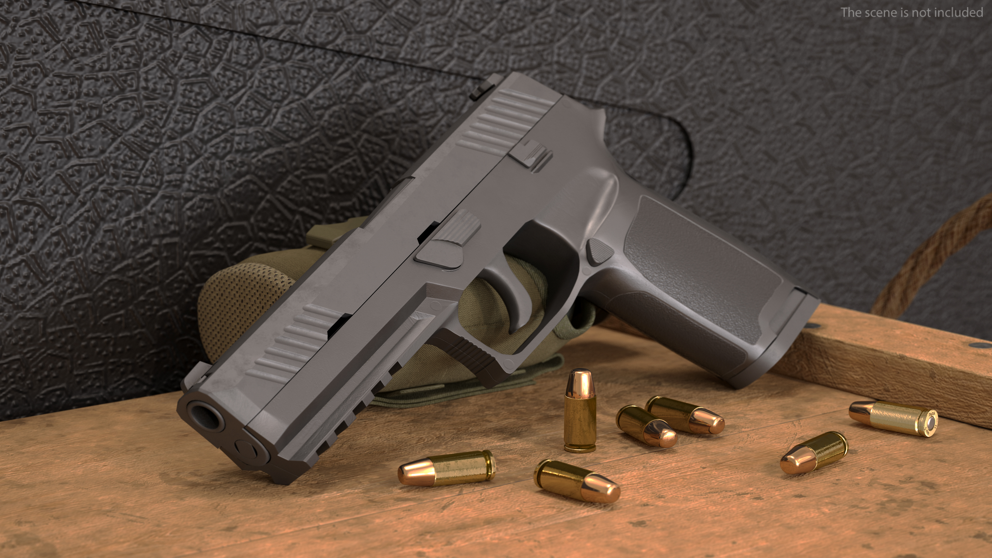 Modern Tactical Pistol Game Weapon 3D model