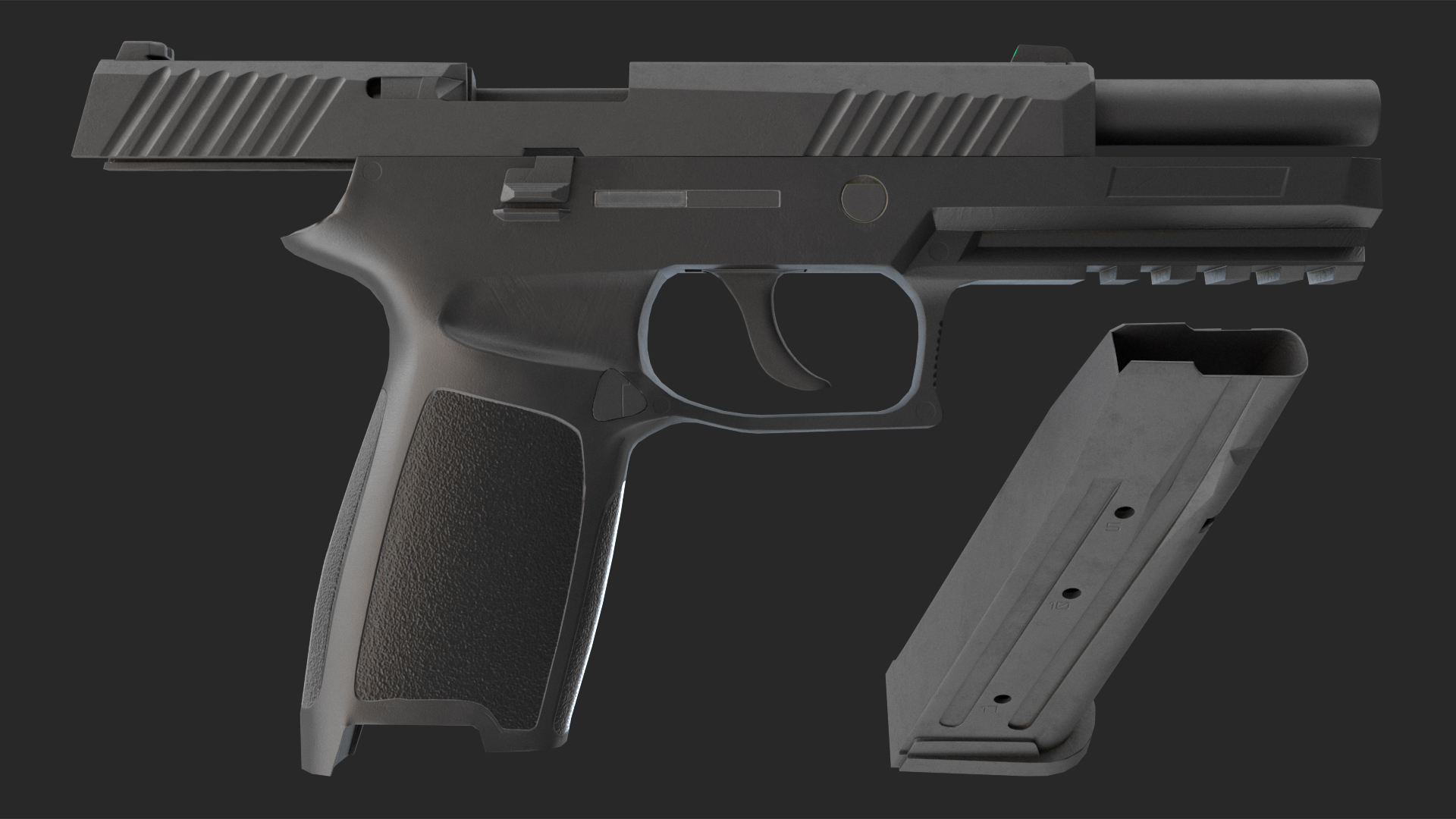 Modern Tactical Pistol Game Weapon 3D model