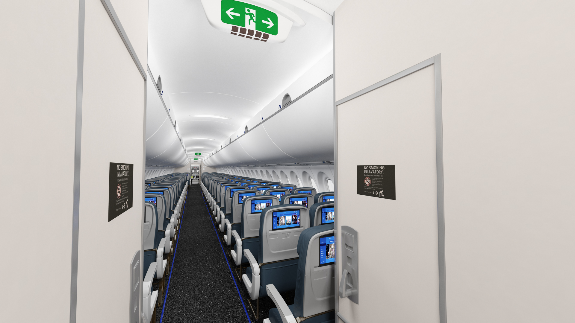 3D Airbus A220 100 Detailed Interior model