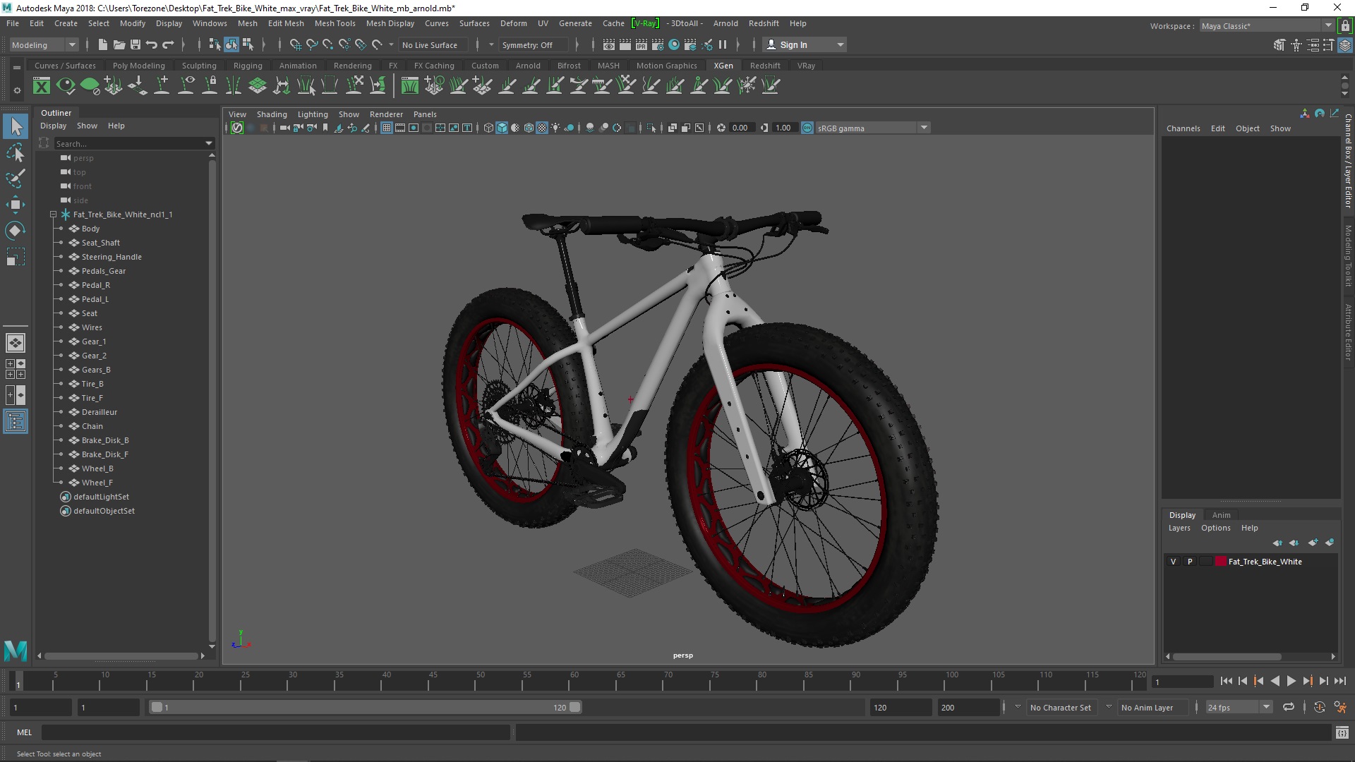 Fat Trek Bike White 3D model