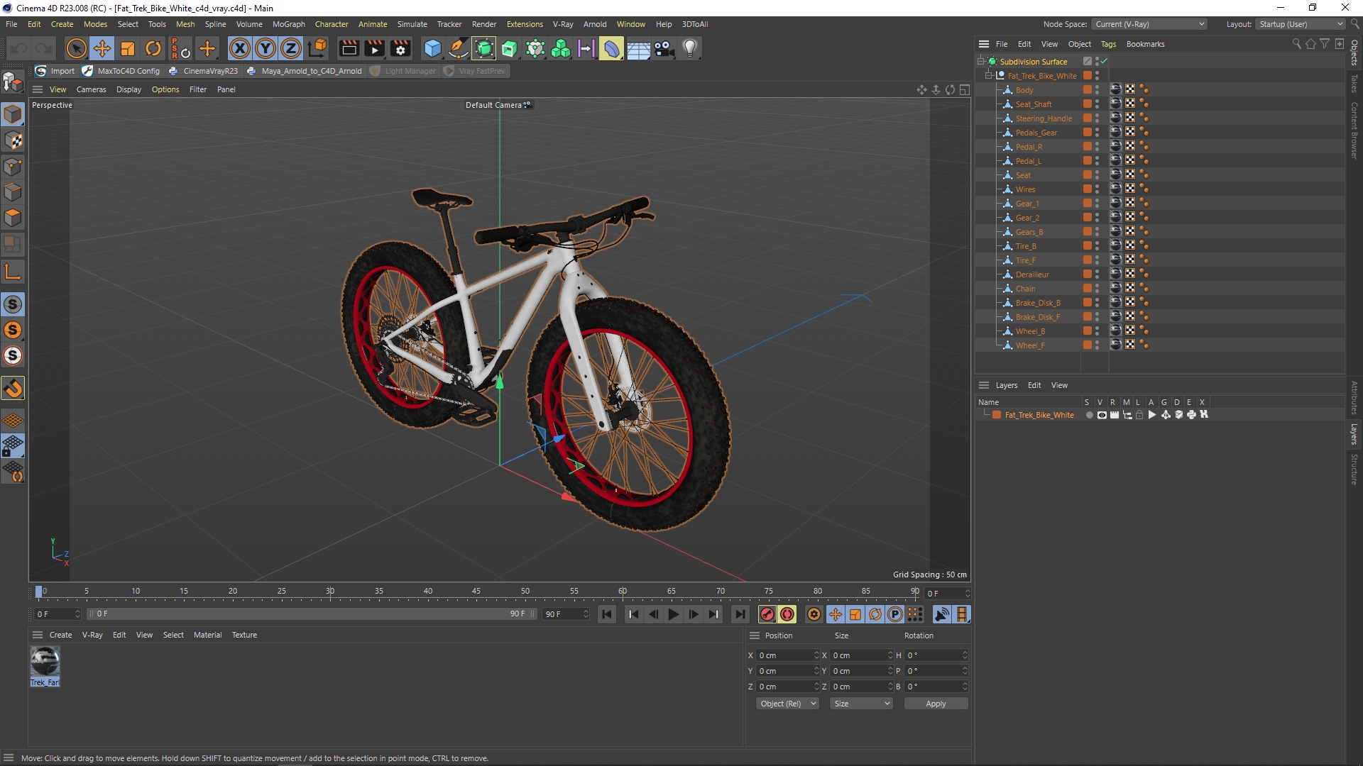 Fat Trek Bike White 3D model