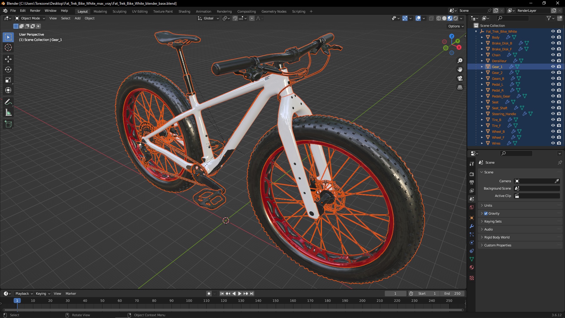 Fat Trek Bike White 3D model