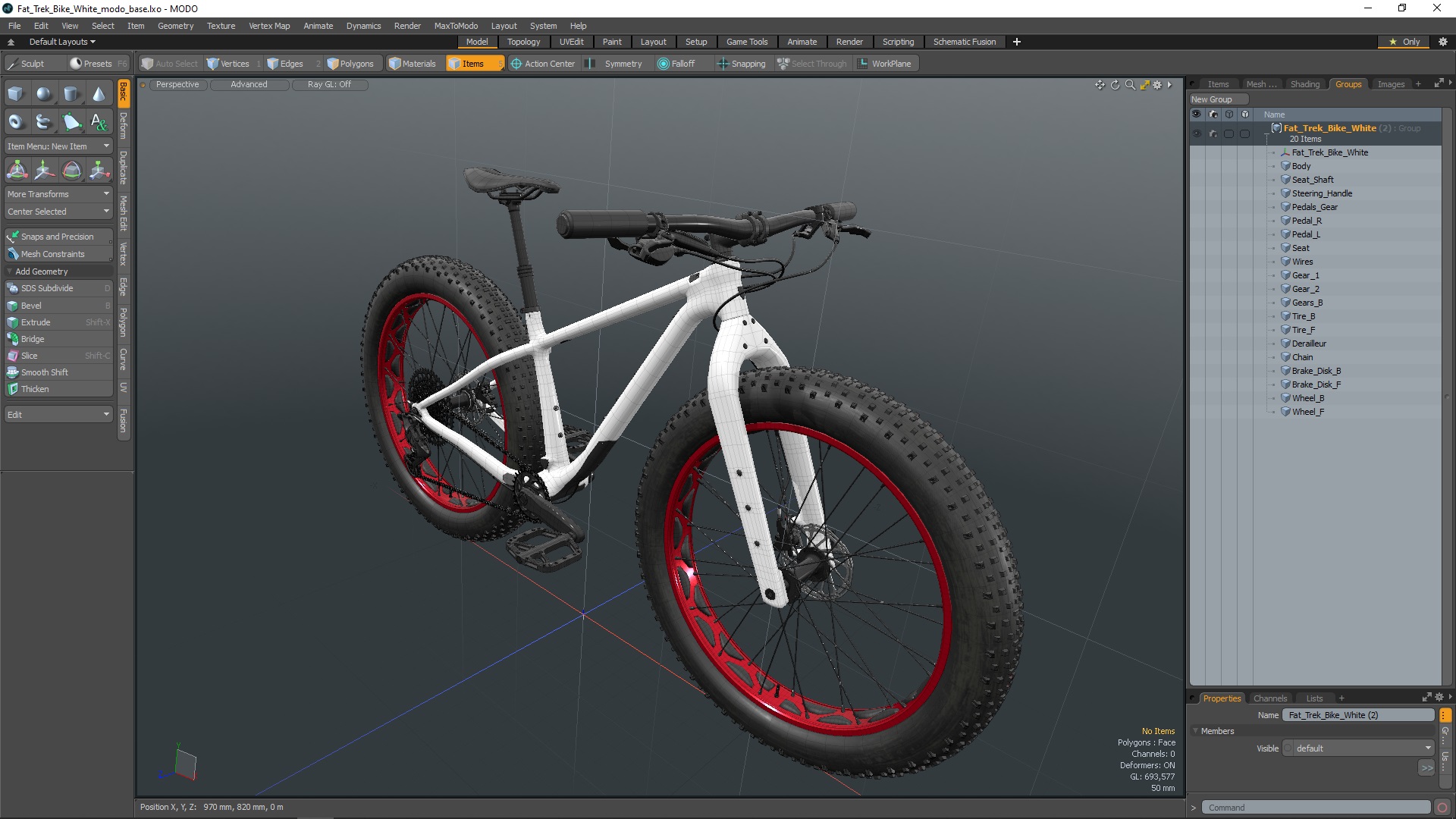 Fat Trek Bike White 3D model