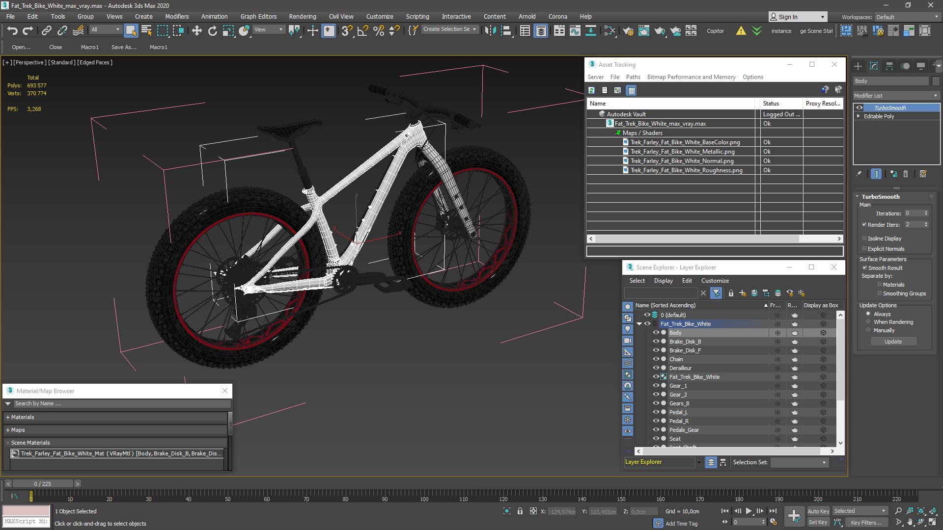 Fat Trek Bike White 3D model